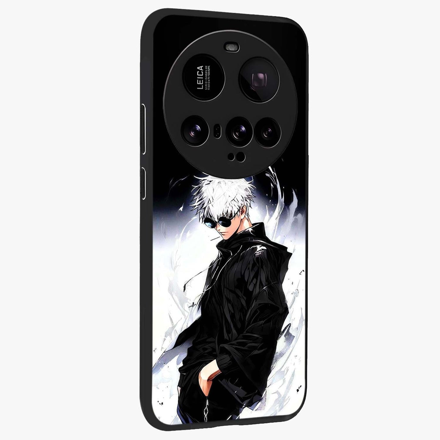 Limitless Shadow King Glass Case upright view showcasing bold shadow warrior artwork with epic fantasy theme.