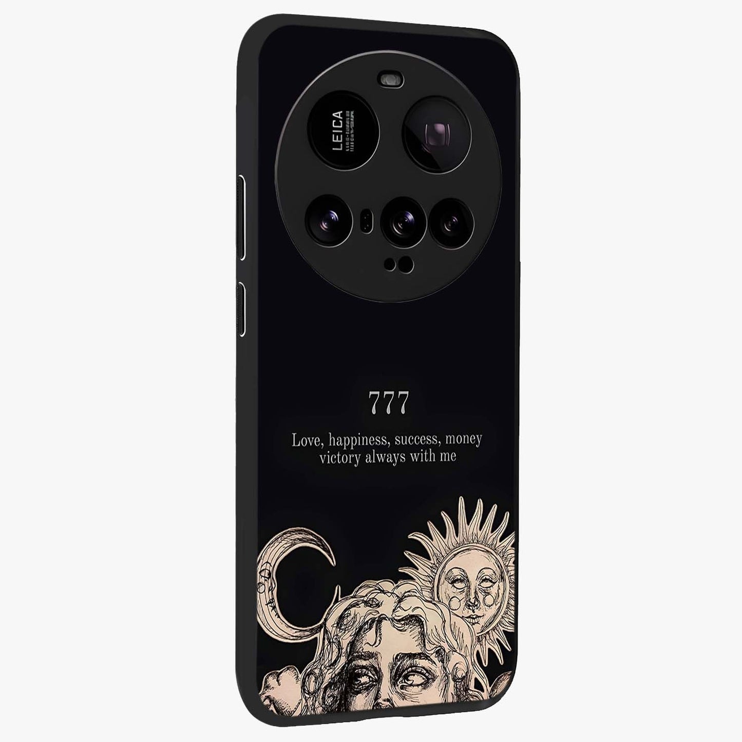 Mystic Victory Aura Glass Case upright view showcasing powerful victory themed artwork with spiritual energy vibe.