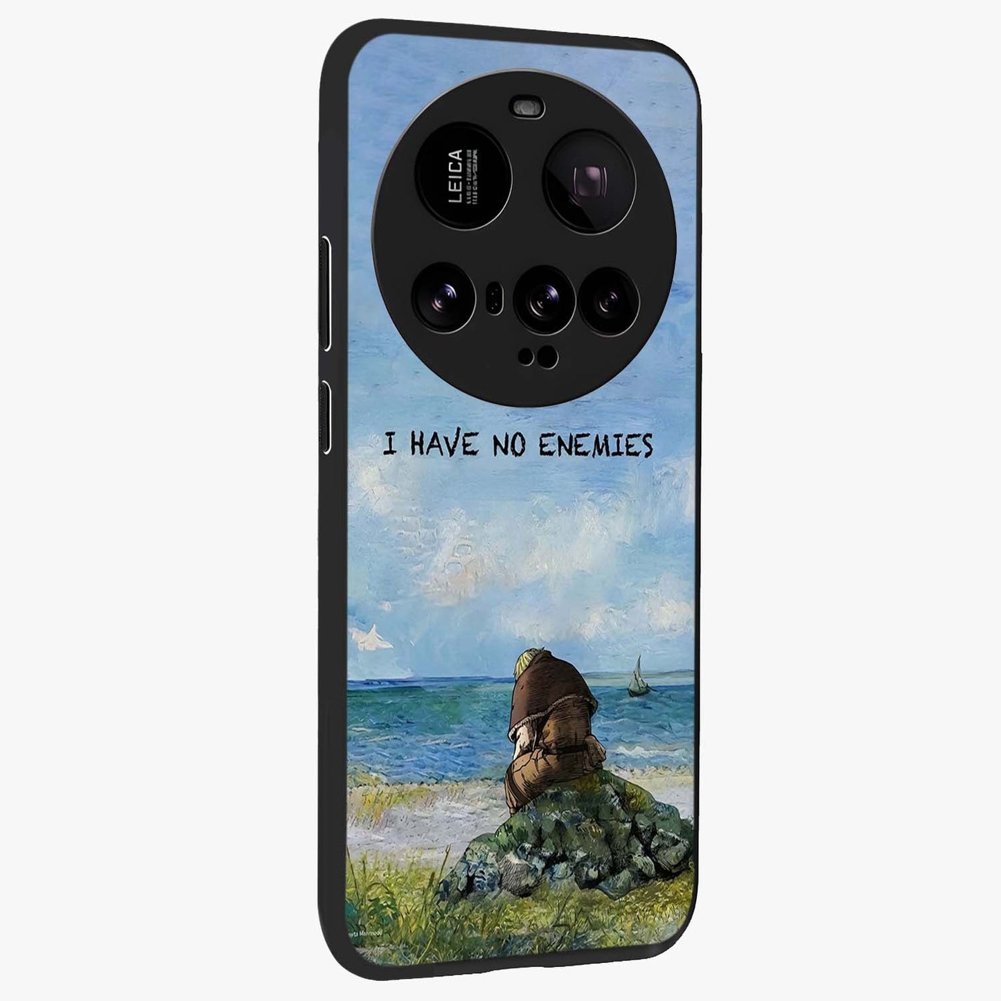Peace Beyond War Glass Case upright view showcasing powerful peace symbol artwork with inspirational theme.