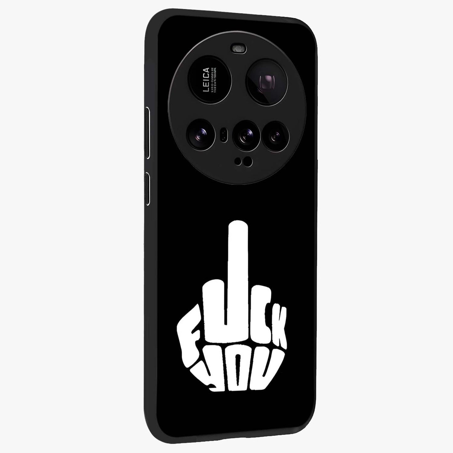 Rebel Mode On Glass Case upright view showcasing striking statement artwork with bold rebellious theme.