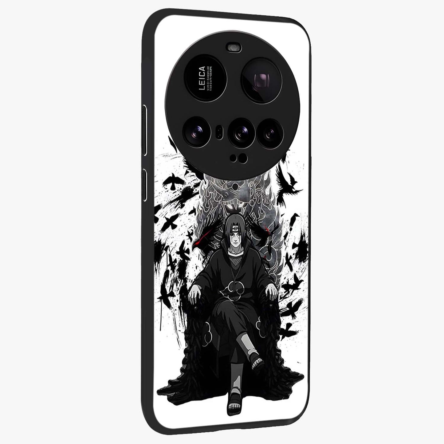 Uchiha Shadow Throne Glass Case upright view showcasing magical underwater galaxy artwork with vibrant cosmic theme.