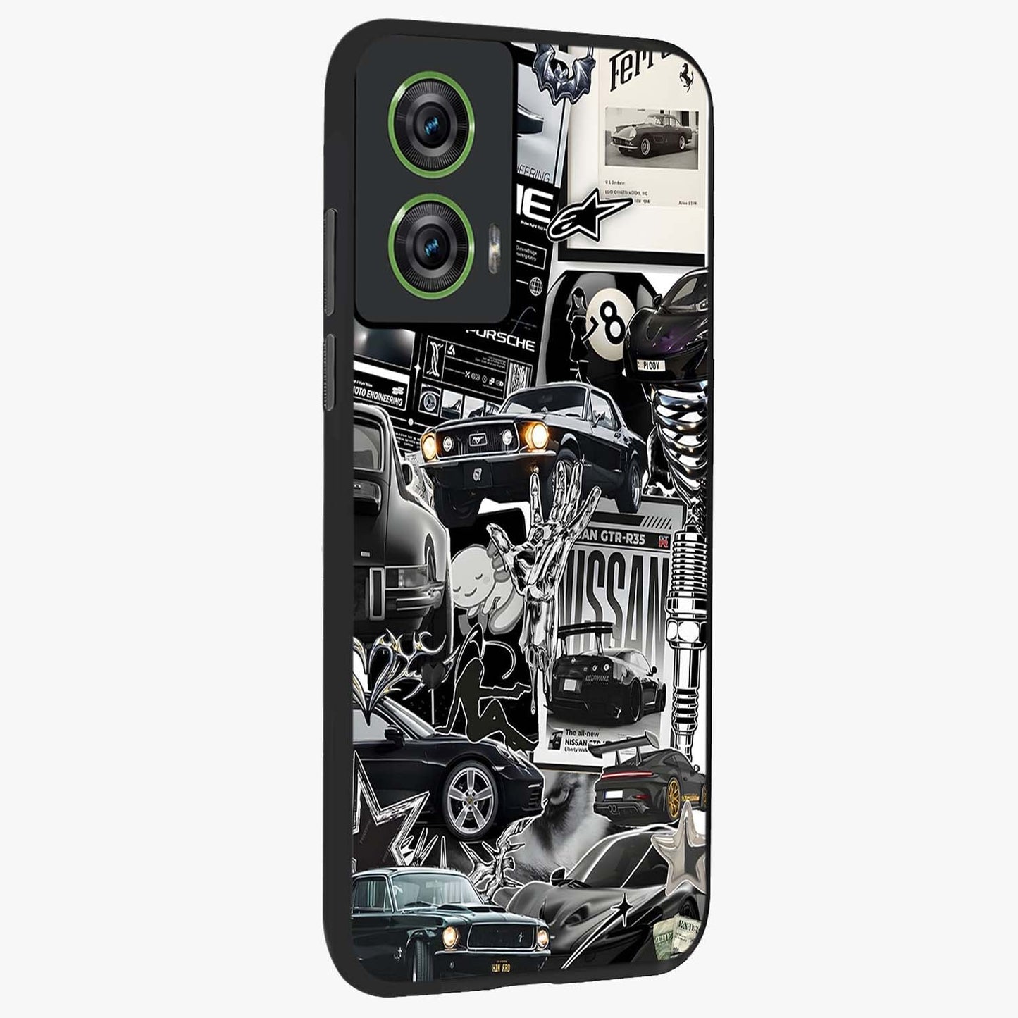 Aesthetic Dark Love Glass Case upright view showcasing dramatic romantic artwork with modern aesthetic style.