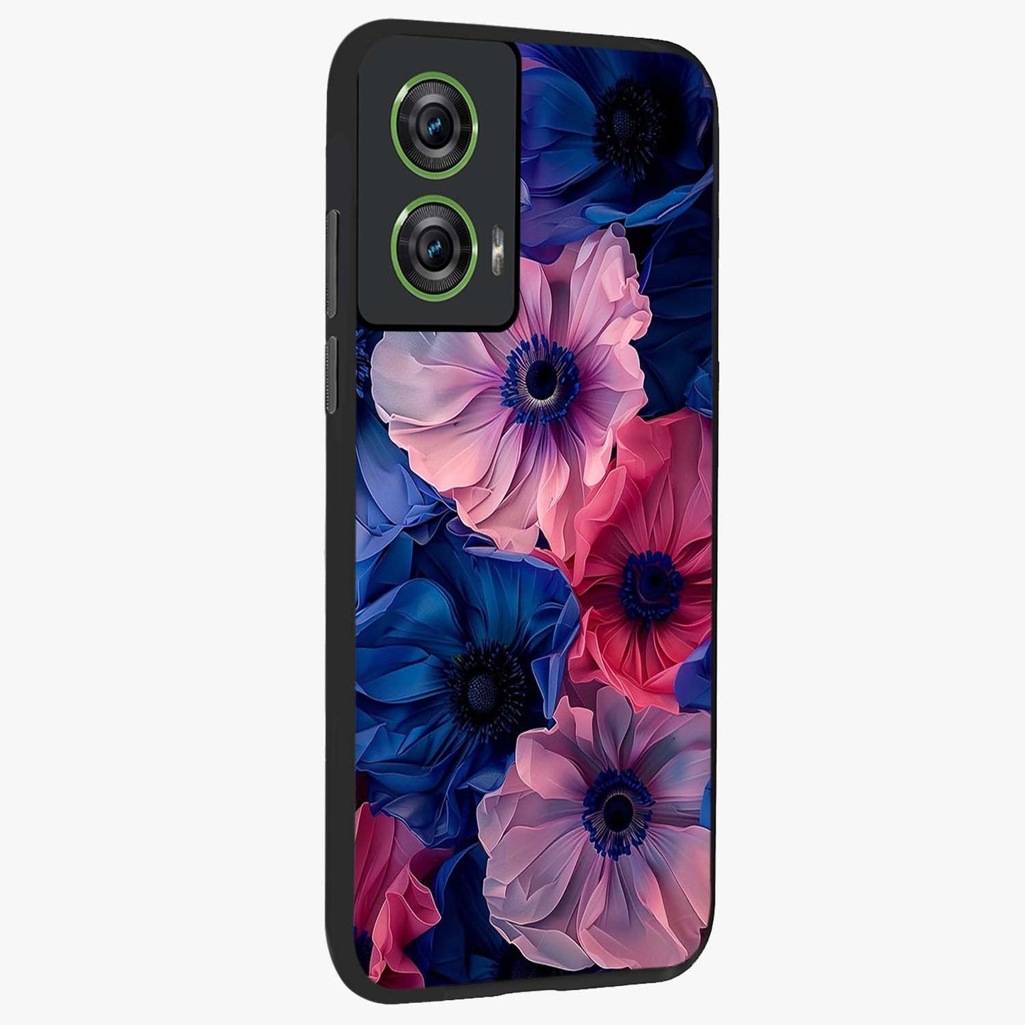 Flower Paper Art Pattern Glass Case upright view showcasing decorative paper floral artwork with creative craft style.