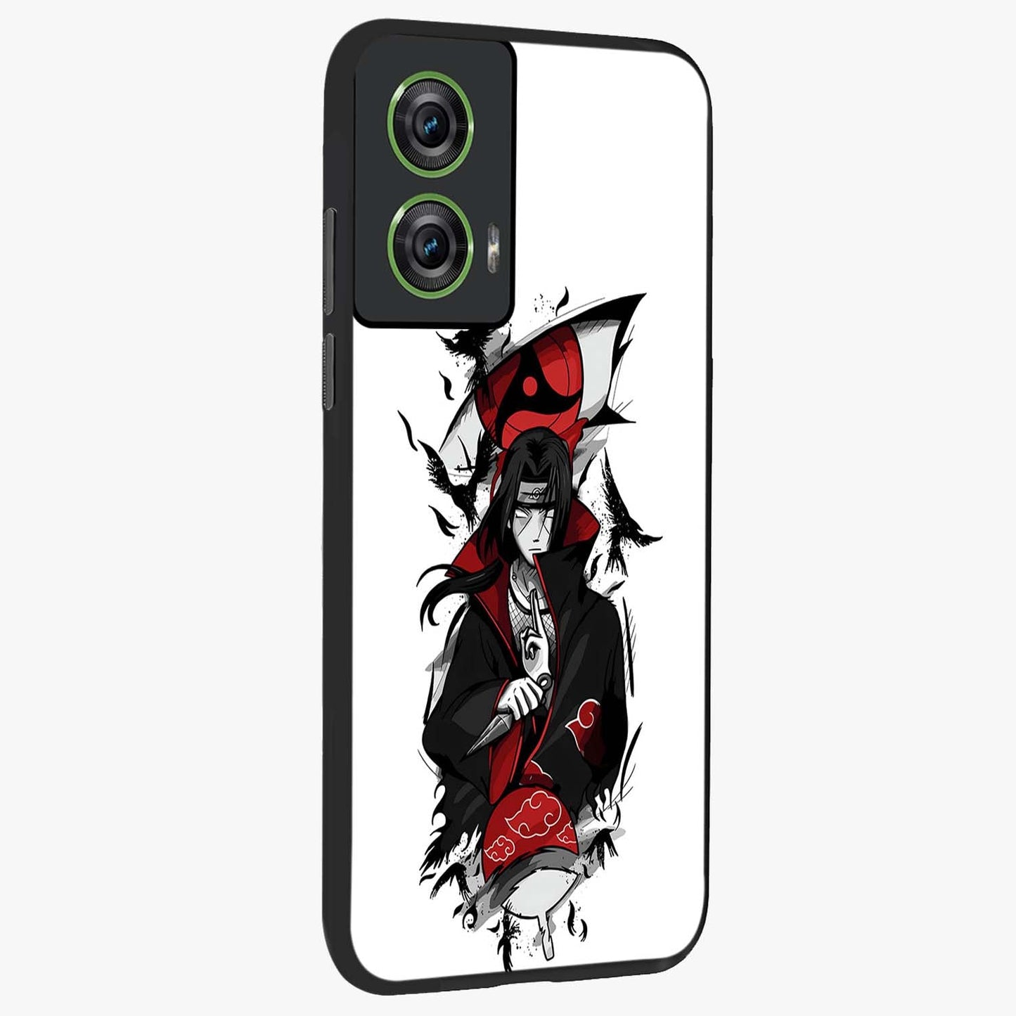 Itachi Limited Edition Naruto Anime Glass Case upright view showcasing intense anime artwork with powerful character theme.