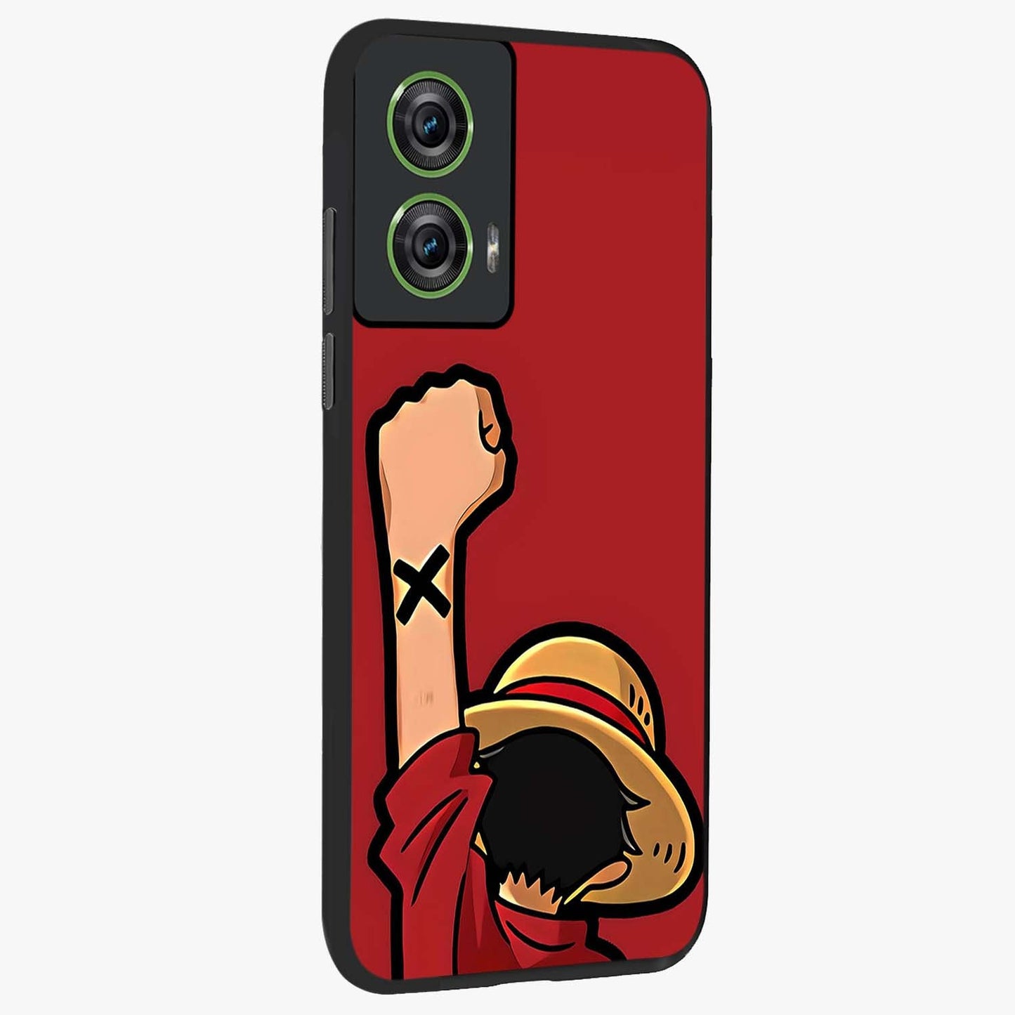 Luffy X Spirit Glass Case upright view showcasing striking anime artwork with adventurous character theme.