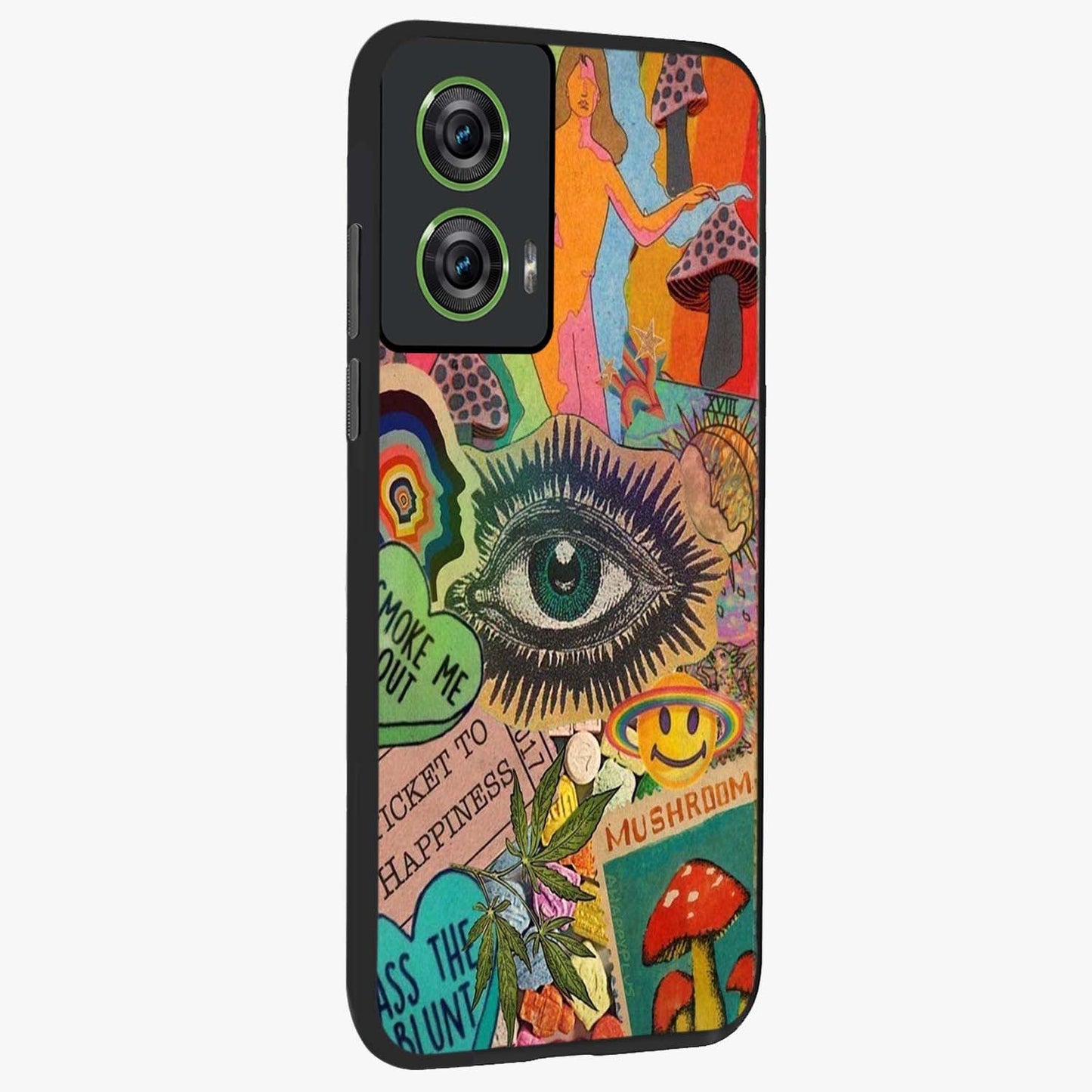 Mystic Eye Wonderland Glass Case upright view showcasing symbolic eye artwork with mysterious fantasy theme.