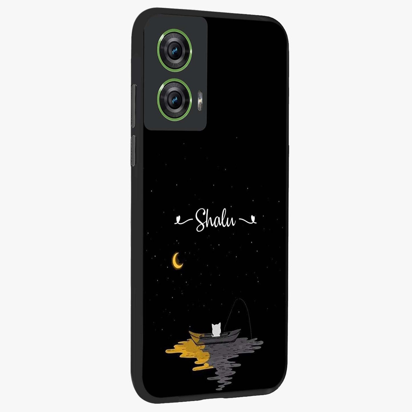 Silent Night Row Glass Case upright view showcasing tranquil night artwork with serene landscape theme.