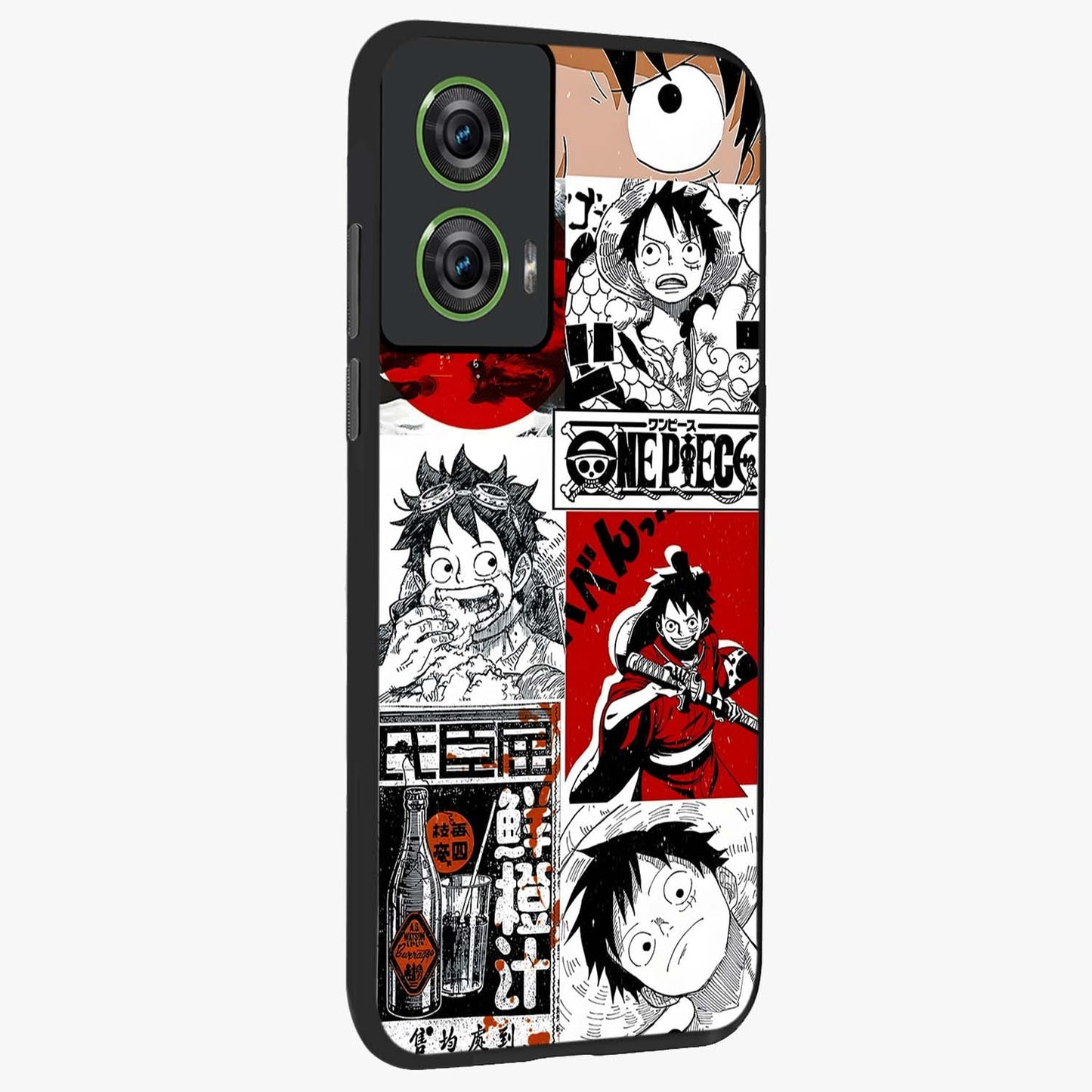 Strawhat Chaos Panels Glass Case upright view showcasing energetic anime artwork with bold adventure theme.