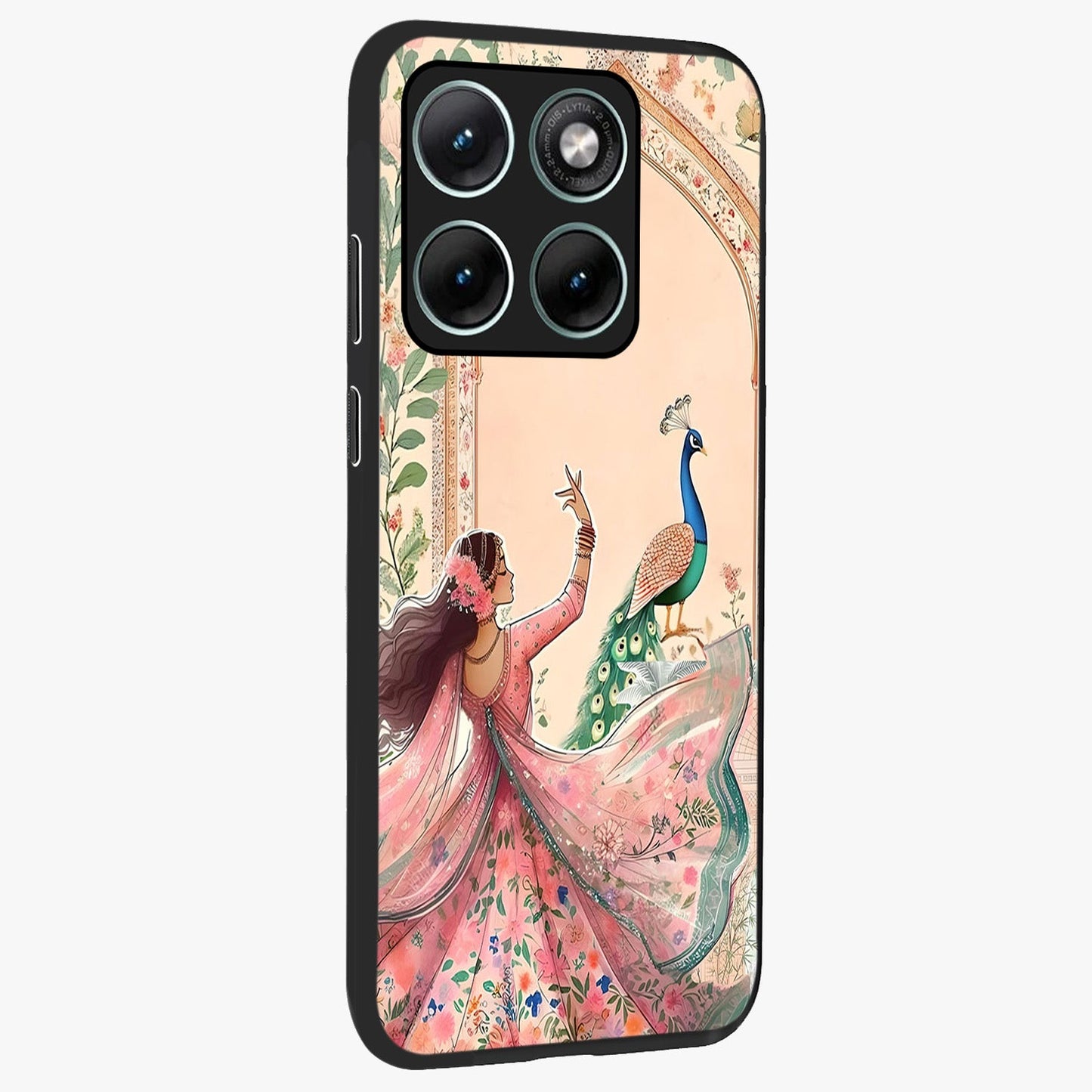 Royal Grace Muse Glass Case upright view showcasing stylish artistic artwork with sophisticated royal theme.