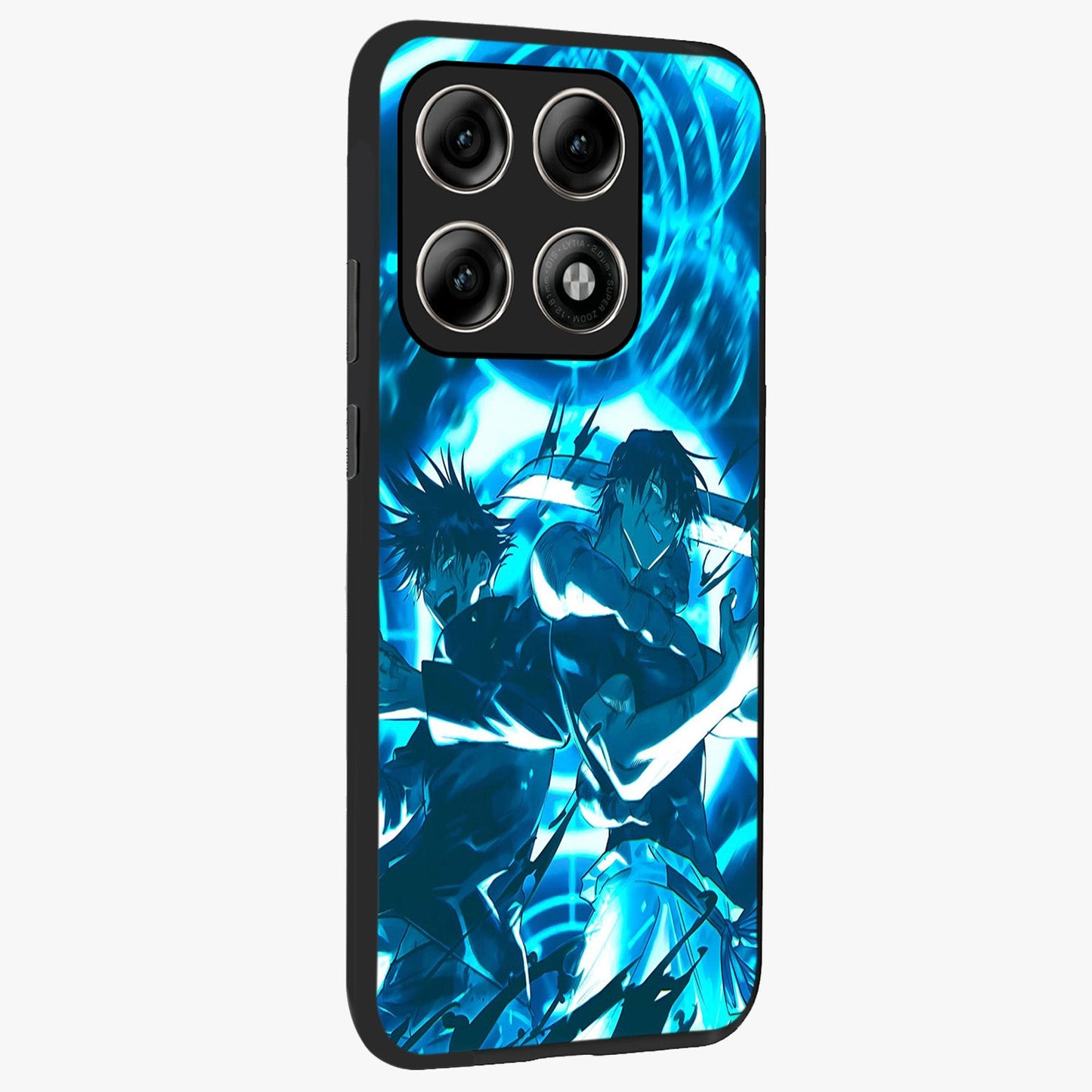 Cursed Energy Clash Glass Case upright view showcasing dramatic clash artwork with bold supernatural theme.
