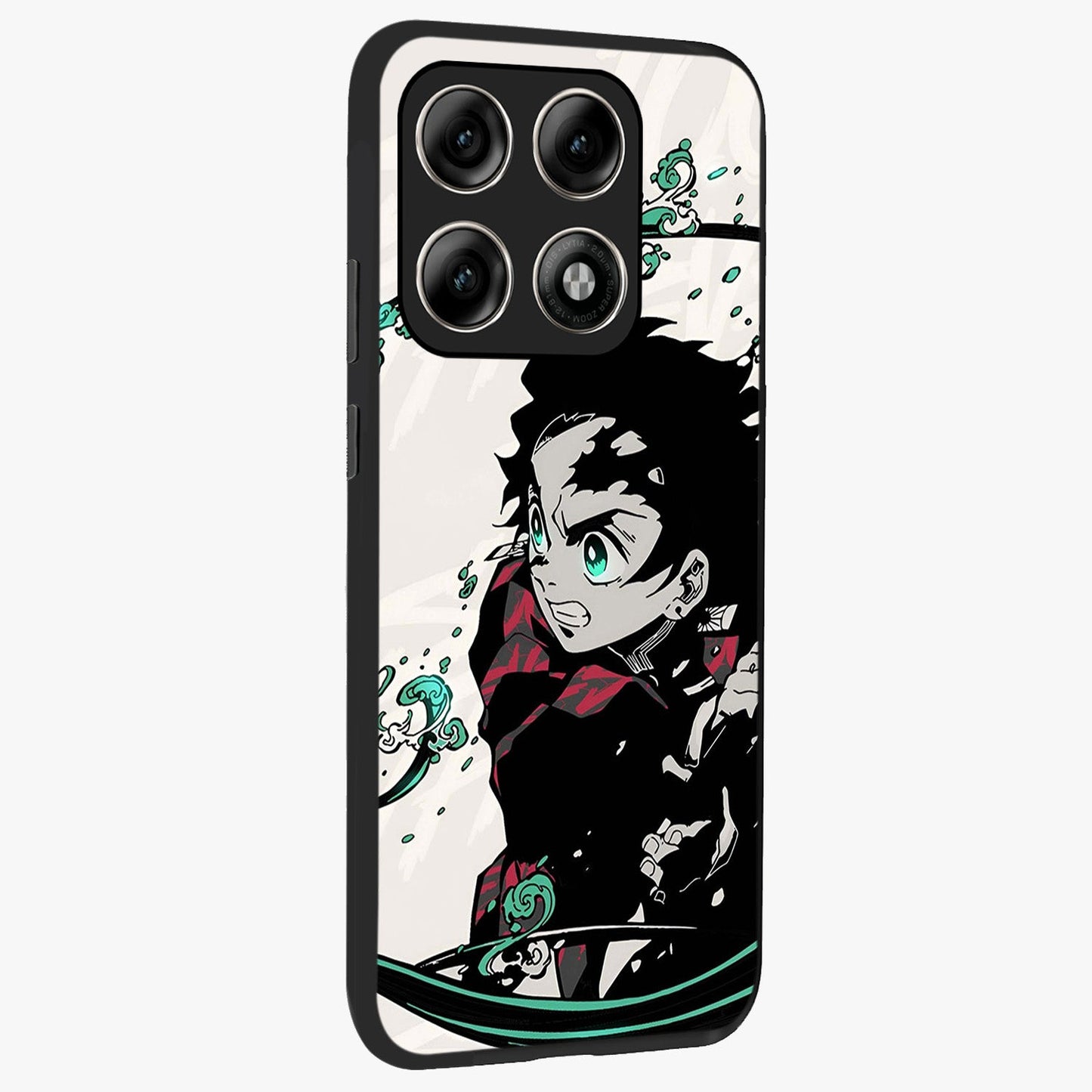 Demon Slayer Glass Case upright view showcasing powerful anime artwork with intense warrior theme.
