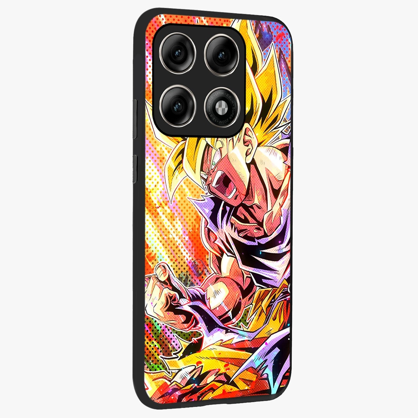 Firing Goku Glass Case upright view showcasing energetic anime artwork with bold warrior theme.