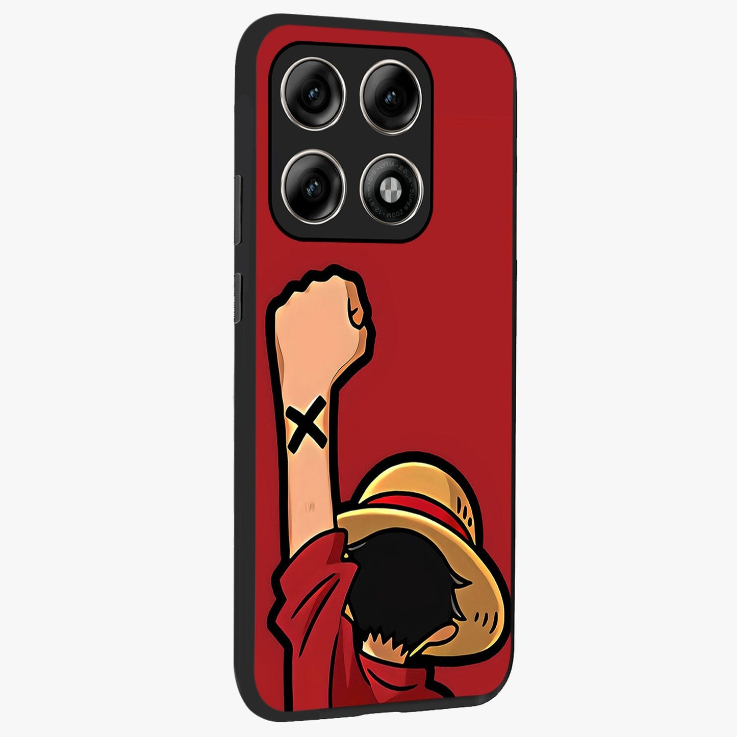 Luffy X Spirit Glass Case upright view showcasing striking anime artwork with adventurous character theme.