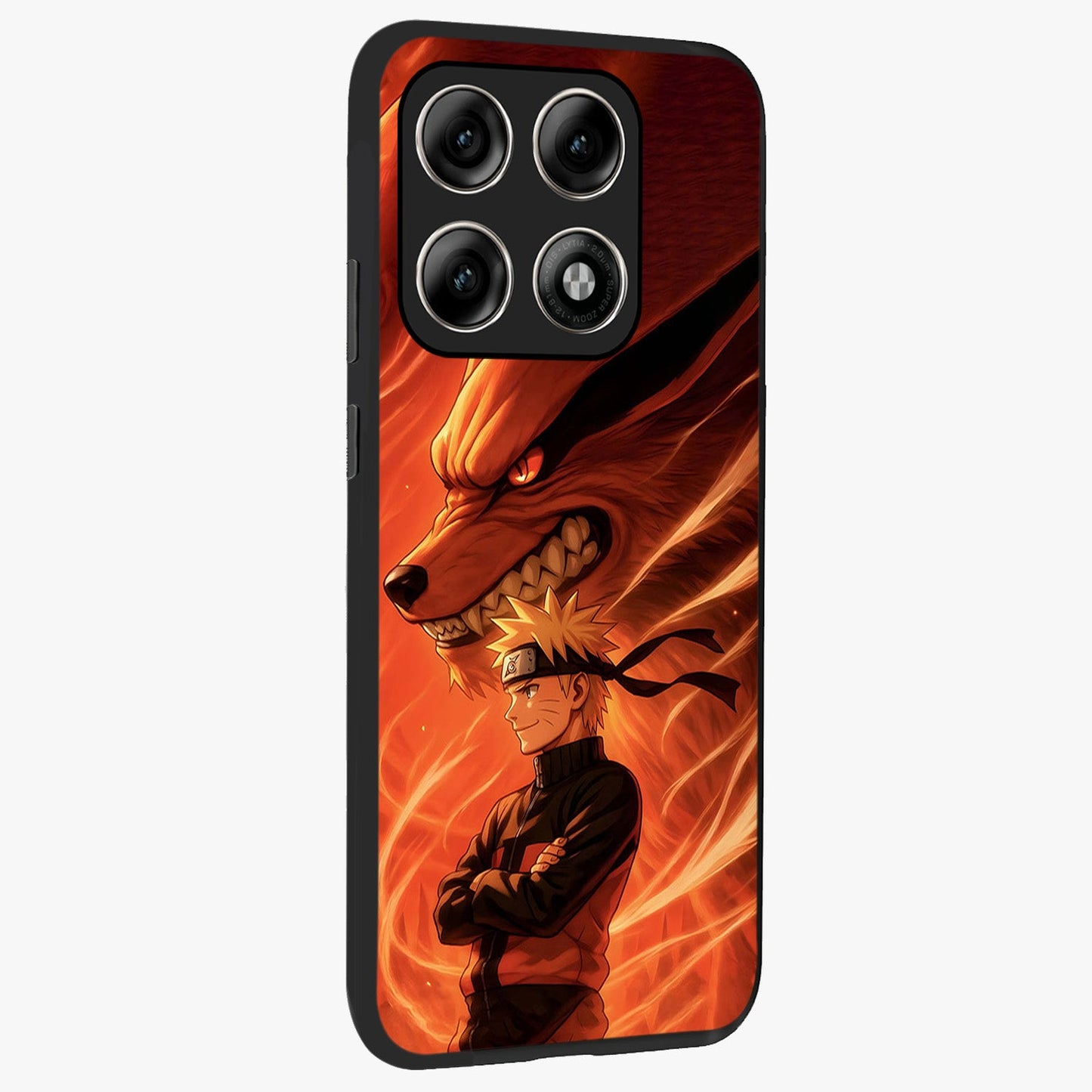 Nine Tails Legacy Glass Case upright view showcasing dramatic nine-tails artwork with intense anime themed design.