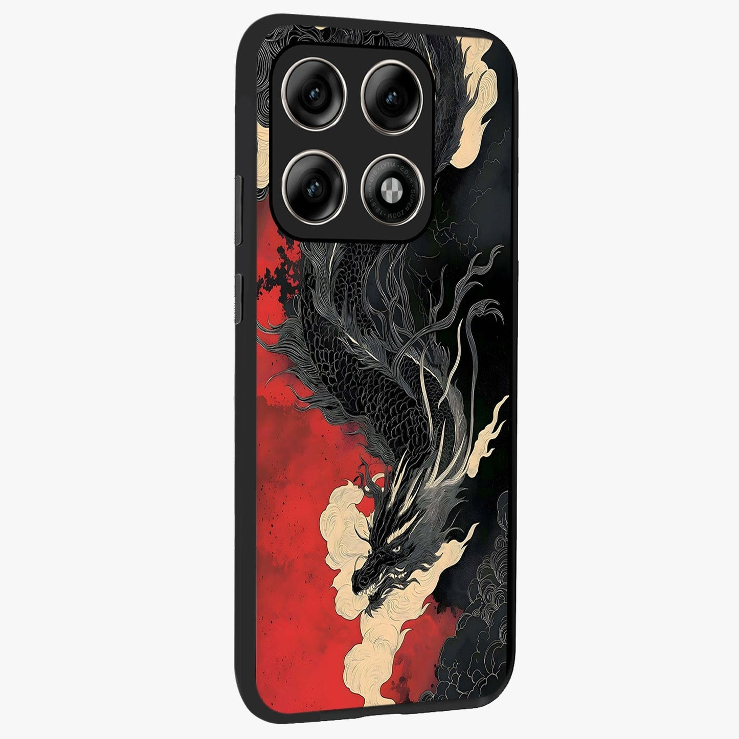 Shadow Dragon Fury Glass Case upright view showcasing intense dragon artwork with dramatic shadow theme.