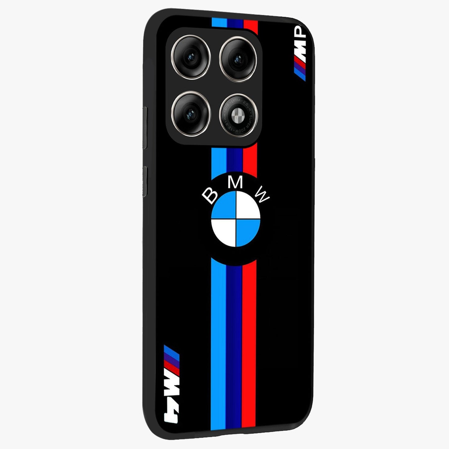 Turbo BMW Beast Glass Case upright view showcasing powerful car artwork with modern motorsport theme.