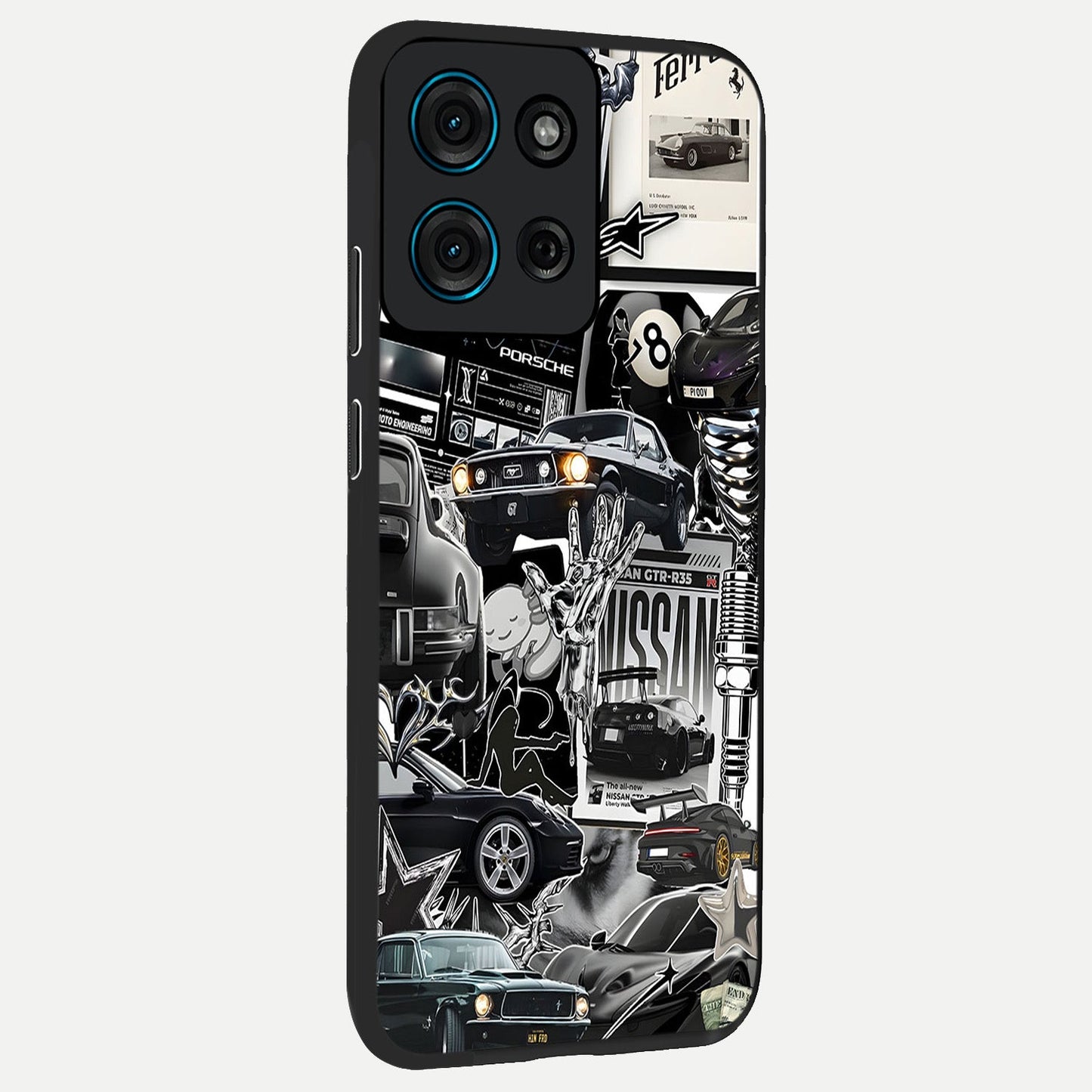 Aesthetic Dark Love Glass Case upright view showcasing dramatic romantic artwork with modern aesthetic style.
