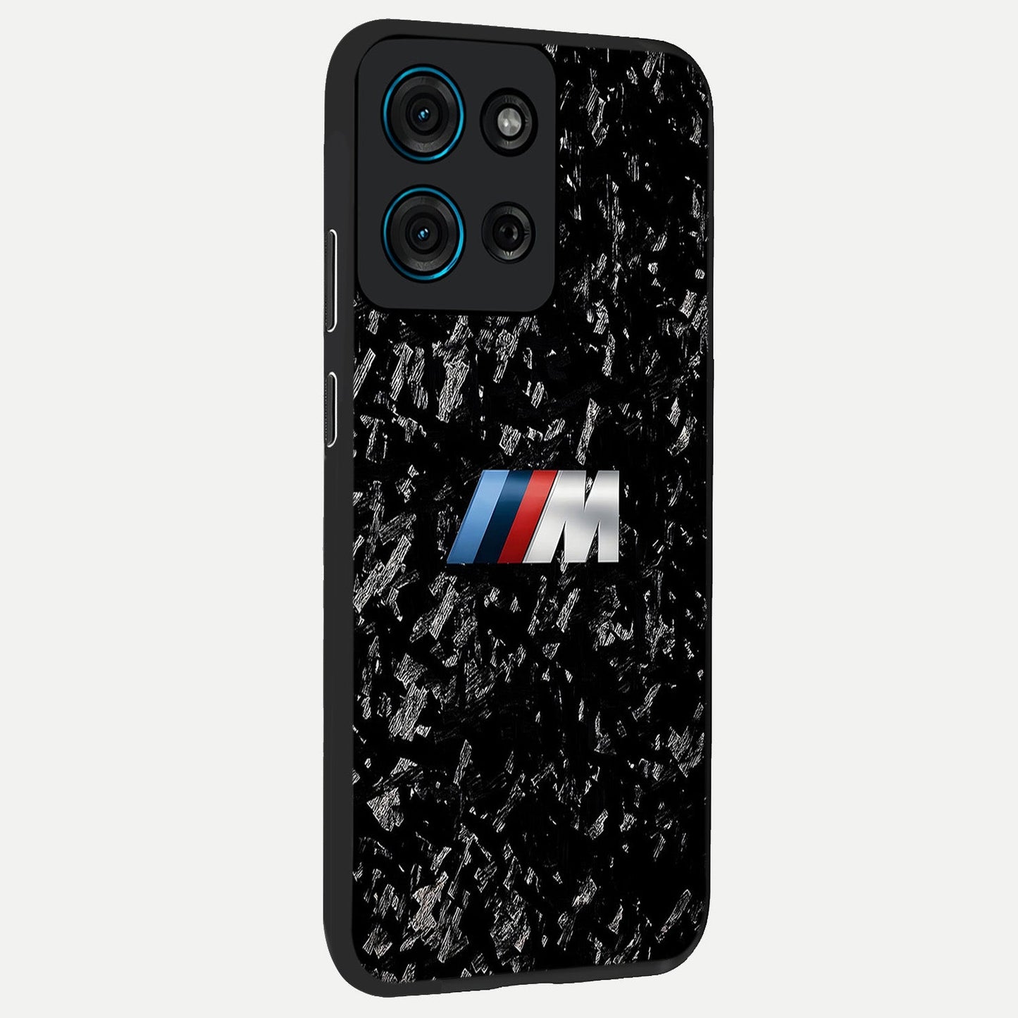 Carbon Speed Mark Glass Case upright view showcasing modern carbon speed graphic with bold automotive theme.