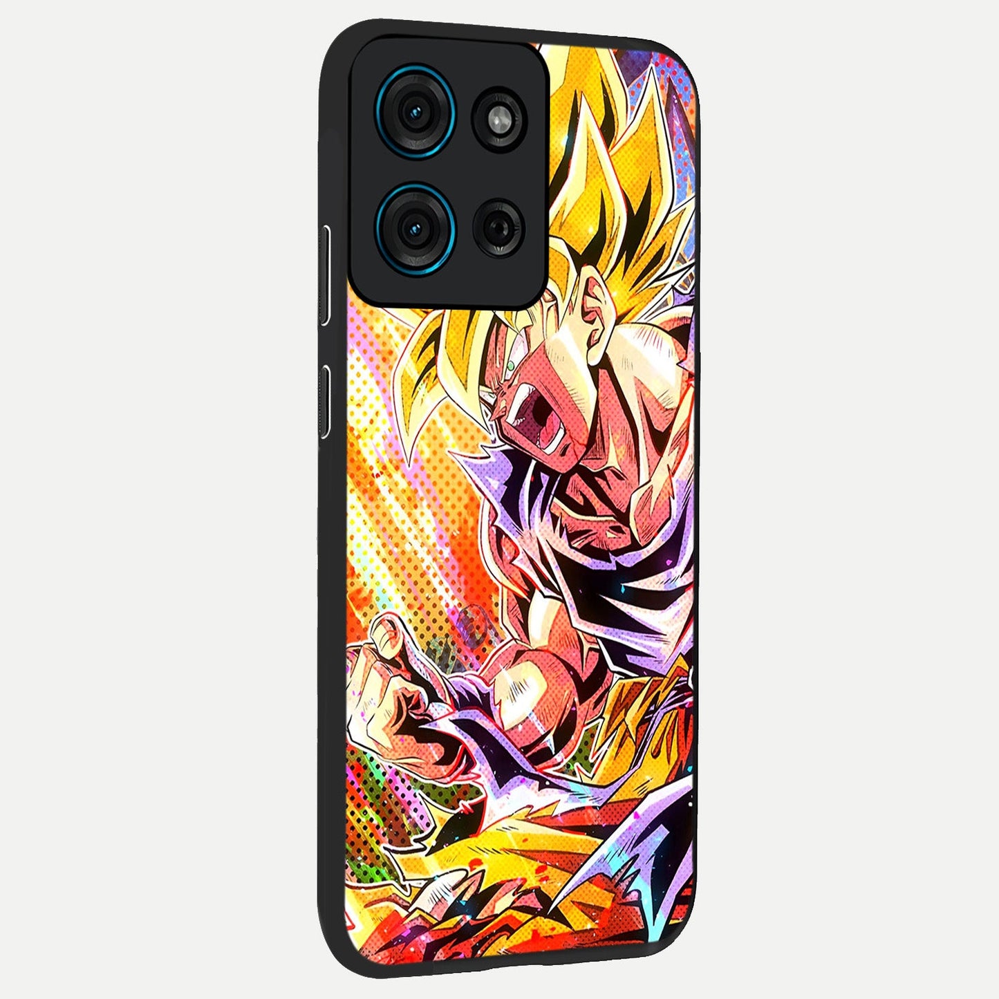 Firing Goku Glass Case upright view showcasing energetic anime artwork with bold warrior theme.