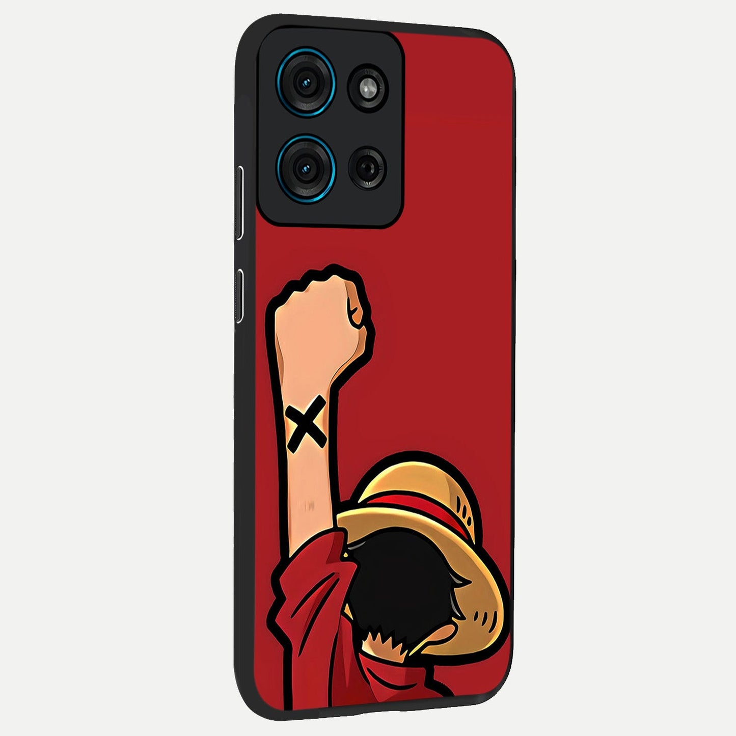 Luffy X Spirit Glass Case upright view showcasing striking anime artwork with adventurous character theme.