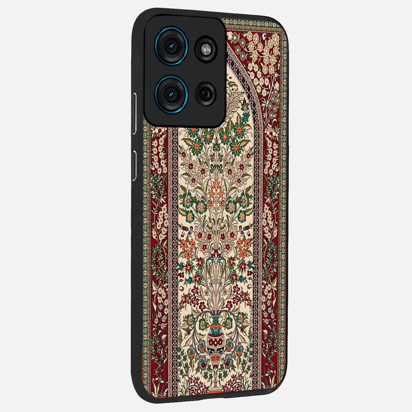 Persian Inspired Glass Case upright view showcasing decorative Persian artwork with rich heritage theme.