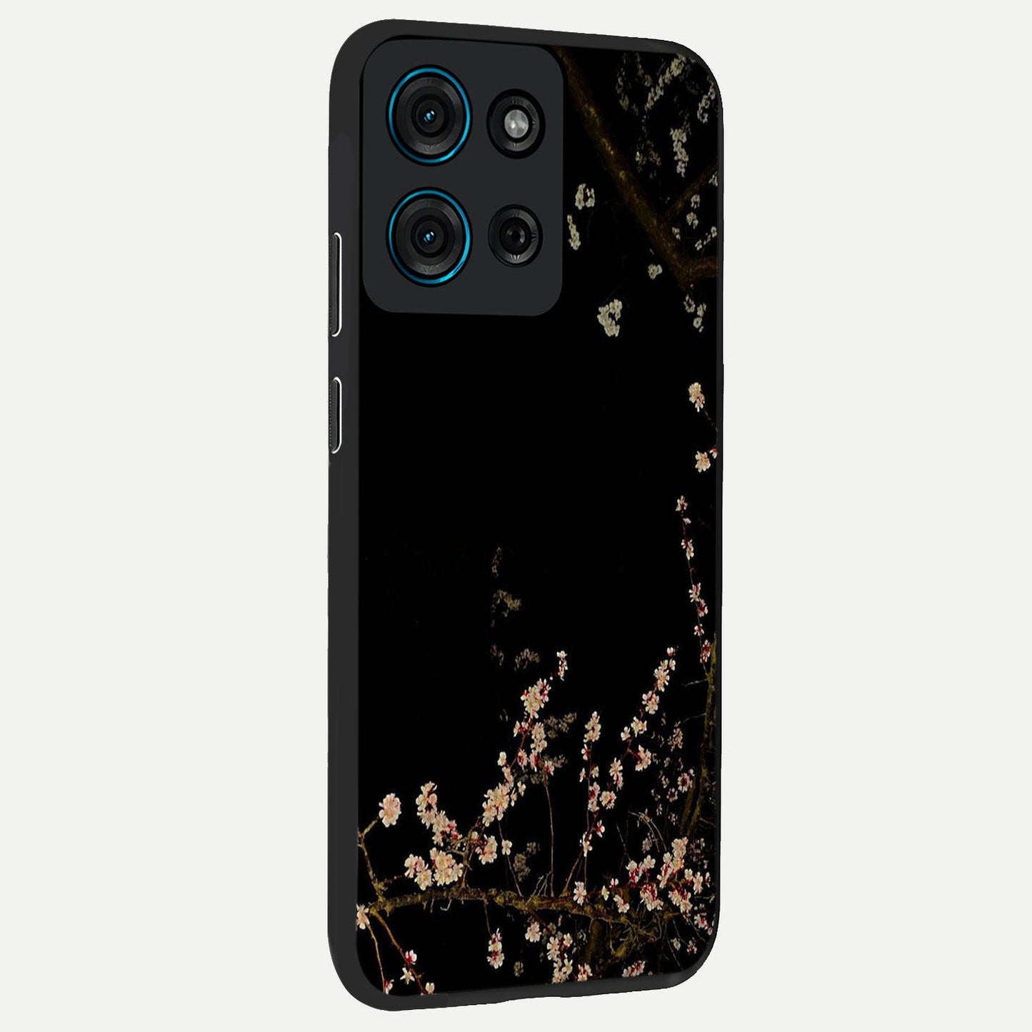 Petal Moon Light With Custom Name Glass Case upright view showcasing elegant floral moon artwork with personalized aesthetic.