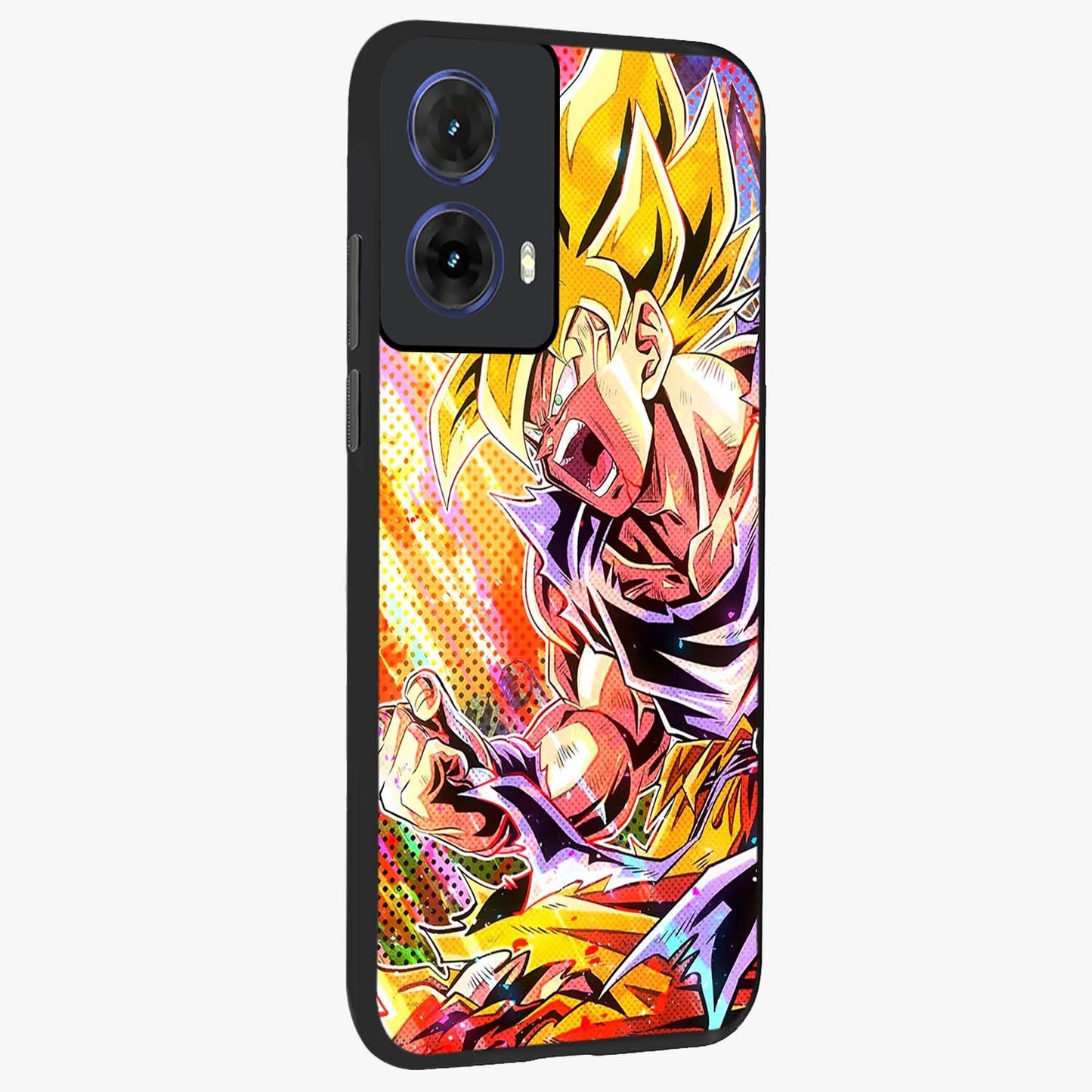 Firing Goku Glass Case upright view showcasing energetic anime artwork with bold warrior theme.
