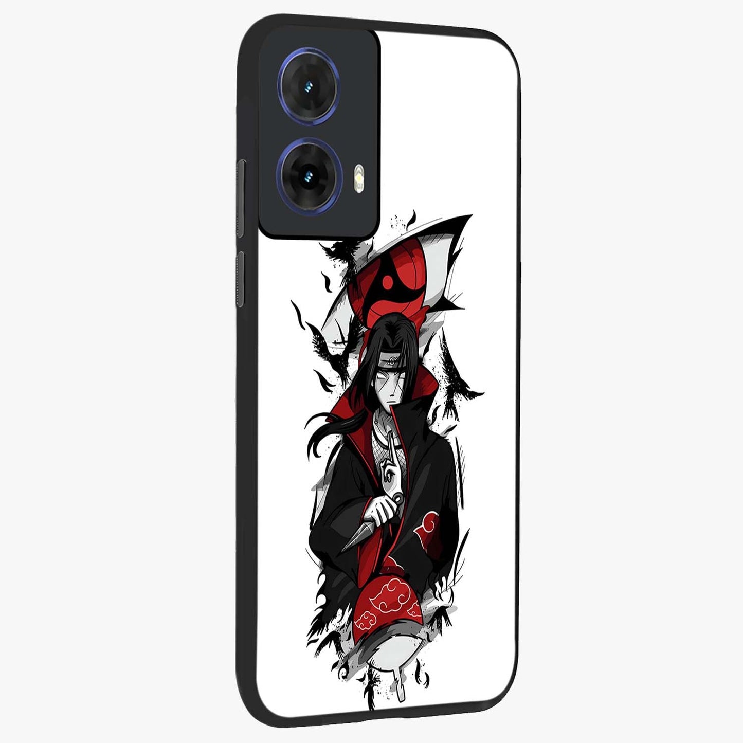 Itachi Limited Edition Naruto Anime Glass Case upright view showcasing intense anime artwork with powerful character theme.