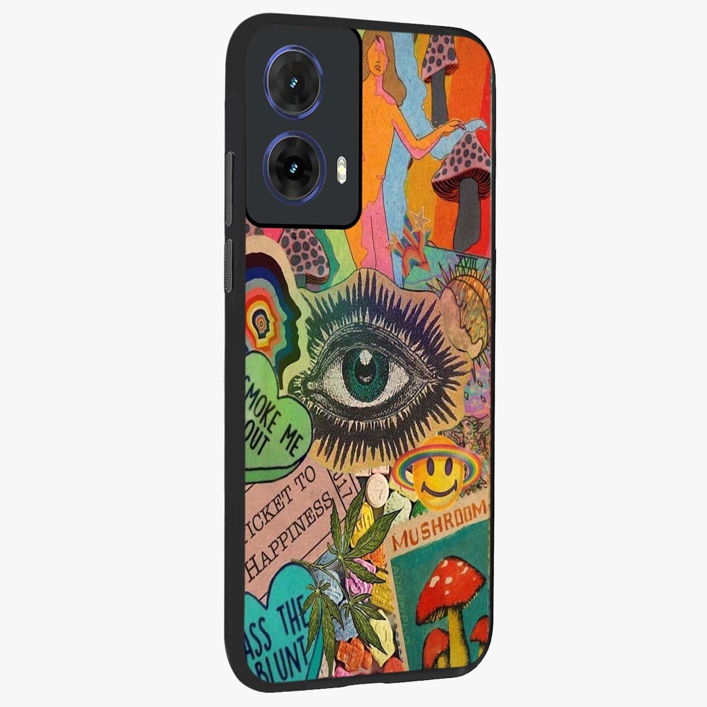Mystic Eye Wonderland Glass Case upright view showcasing symbolic eye artwork with mysterious fantasy theme.