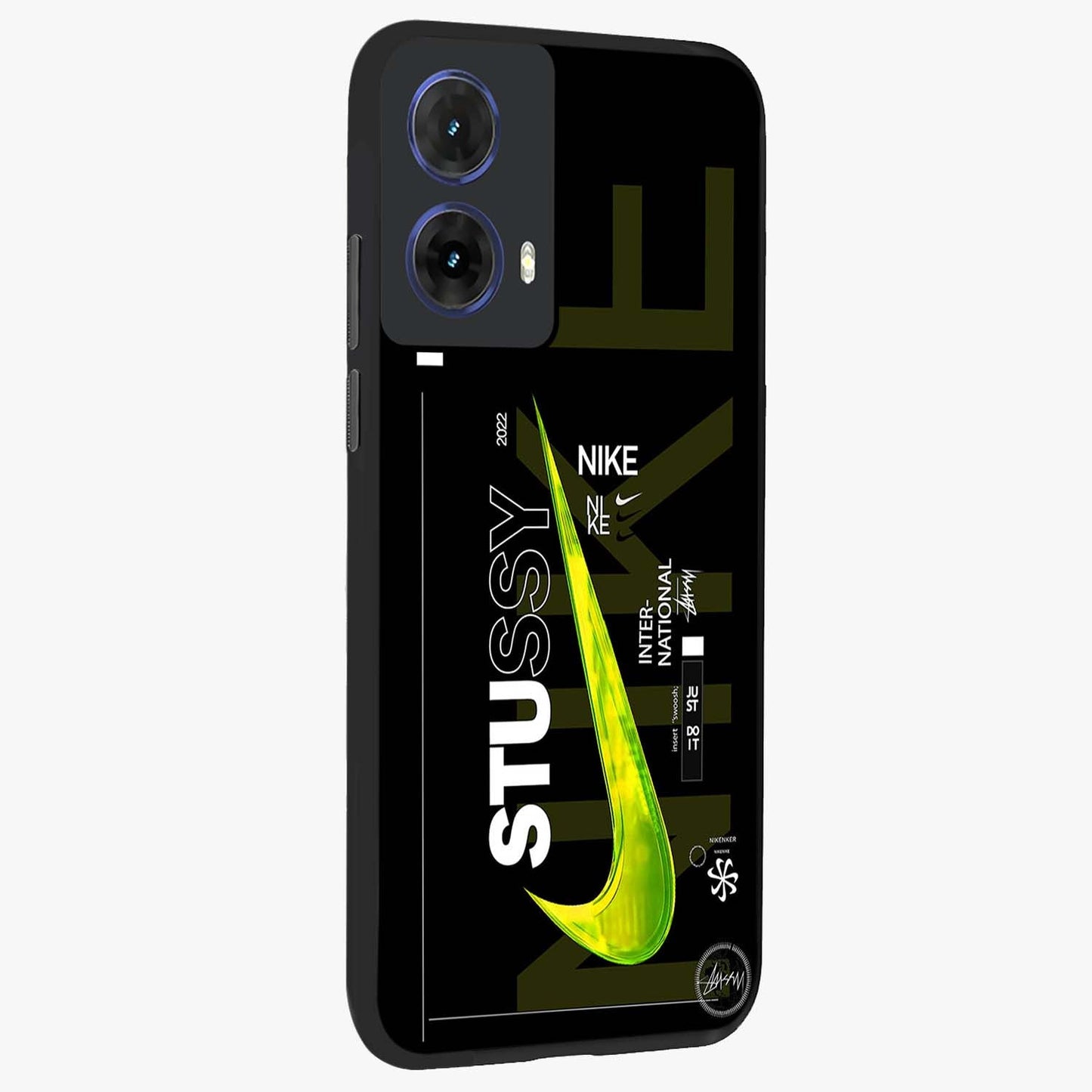 Neon Street Edition Glass Case upright view showcasing colorful neon artwork with modern street culture theme.