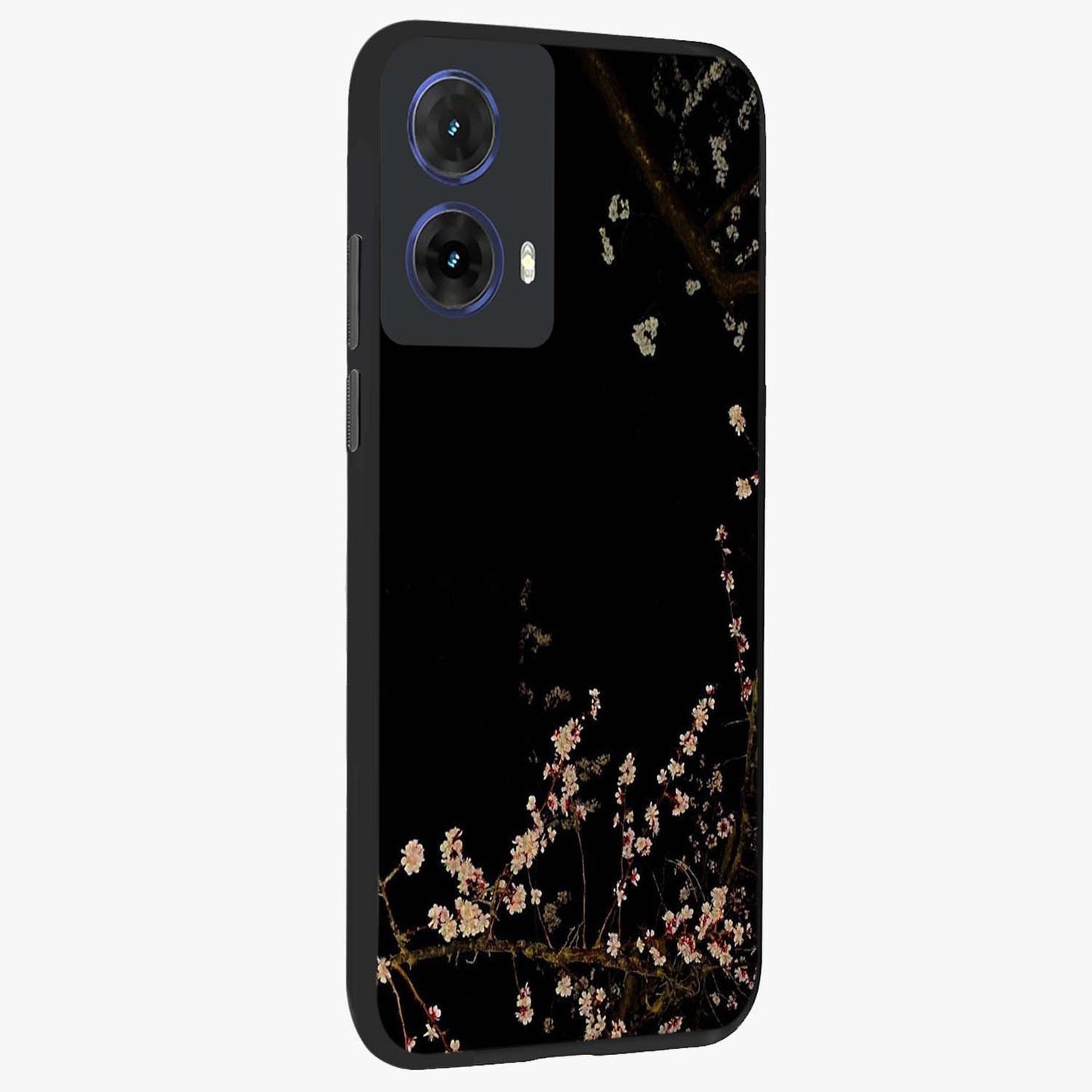 Petal Moon Light With Custom Name Glass Case upright view showcasing elegant floral moon artwork with personalized aesthetic.