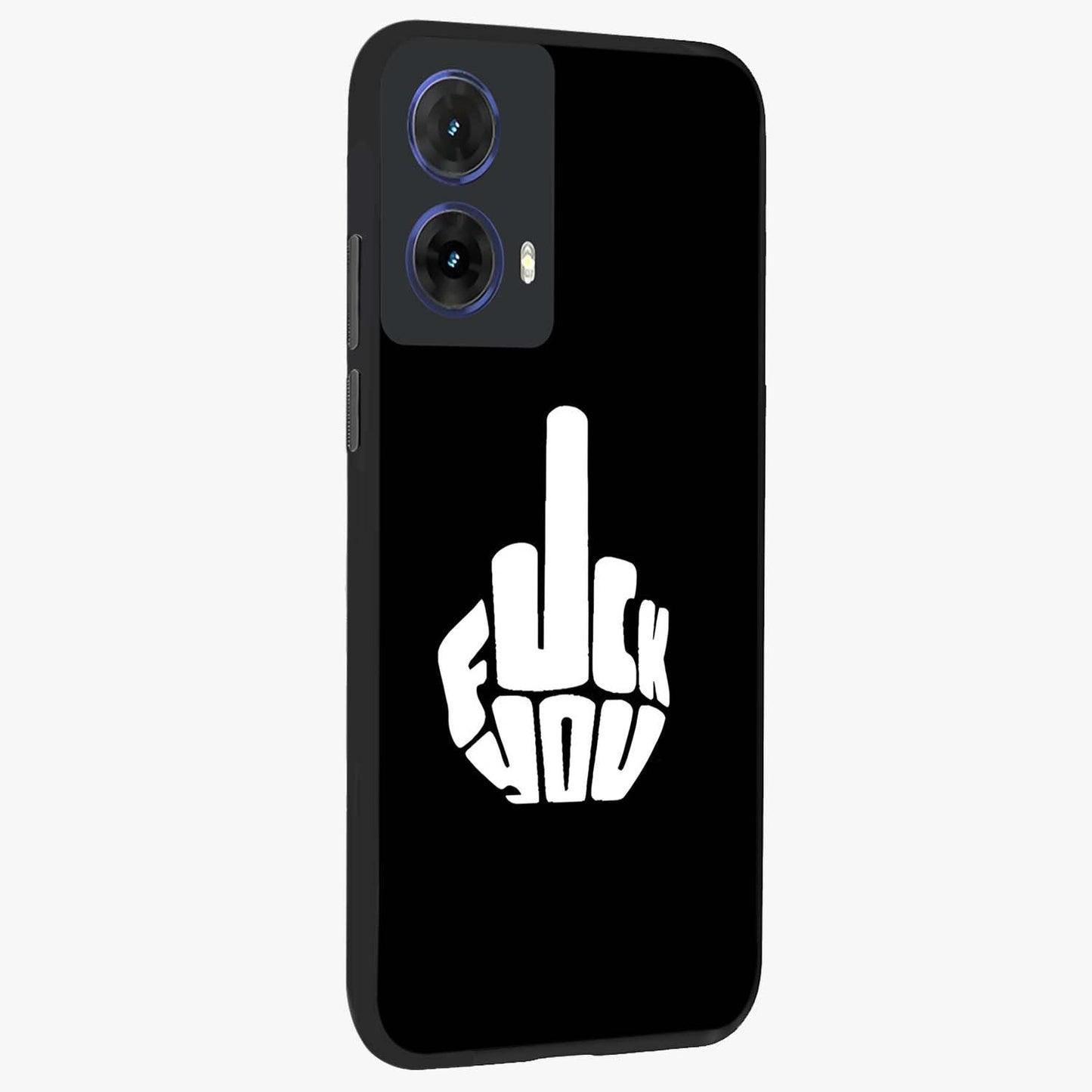 Rebel Mode On Glass Case upright view showcasing striking statement artwork with bold rebellious theme.