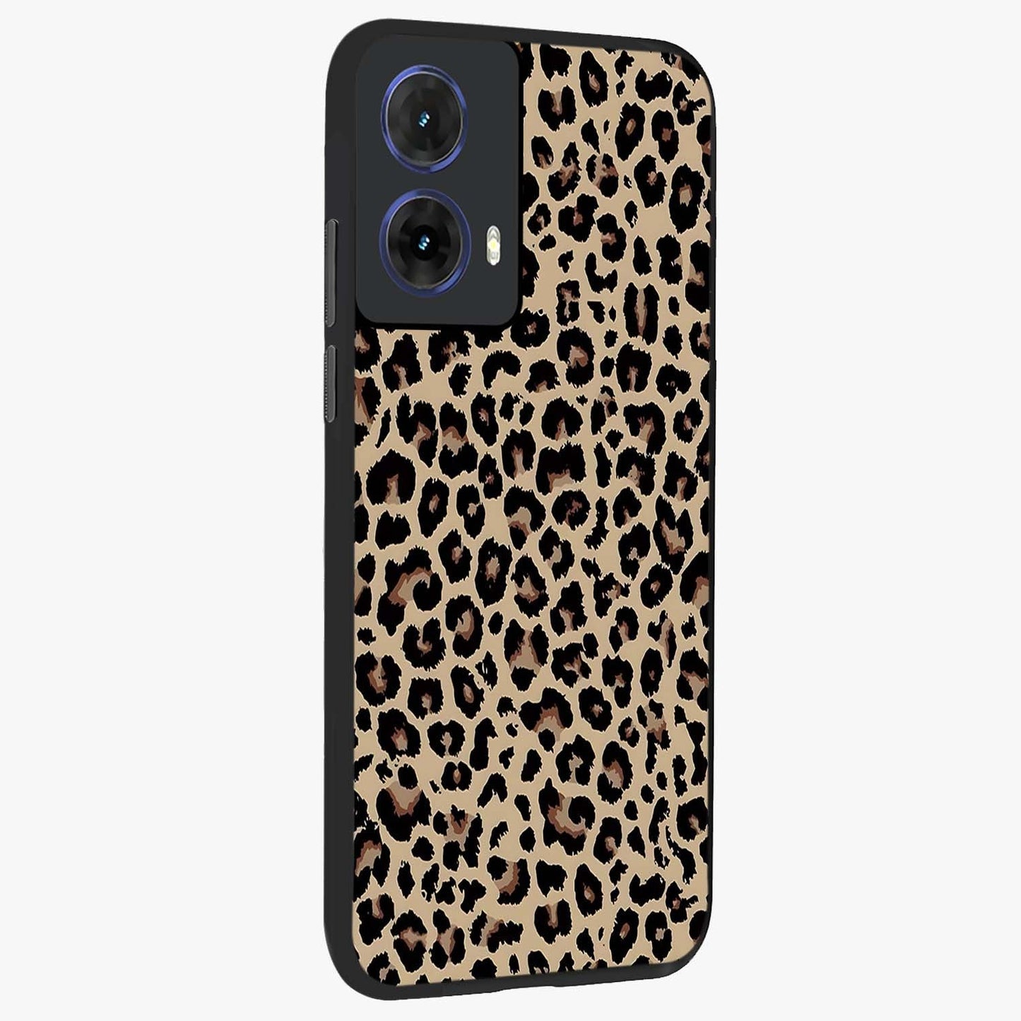 Savage Chic Pattern Glass Case upright view showcasing trendy decorative artwork with edgy fashion theme.
