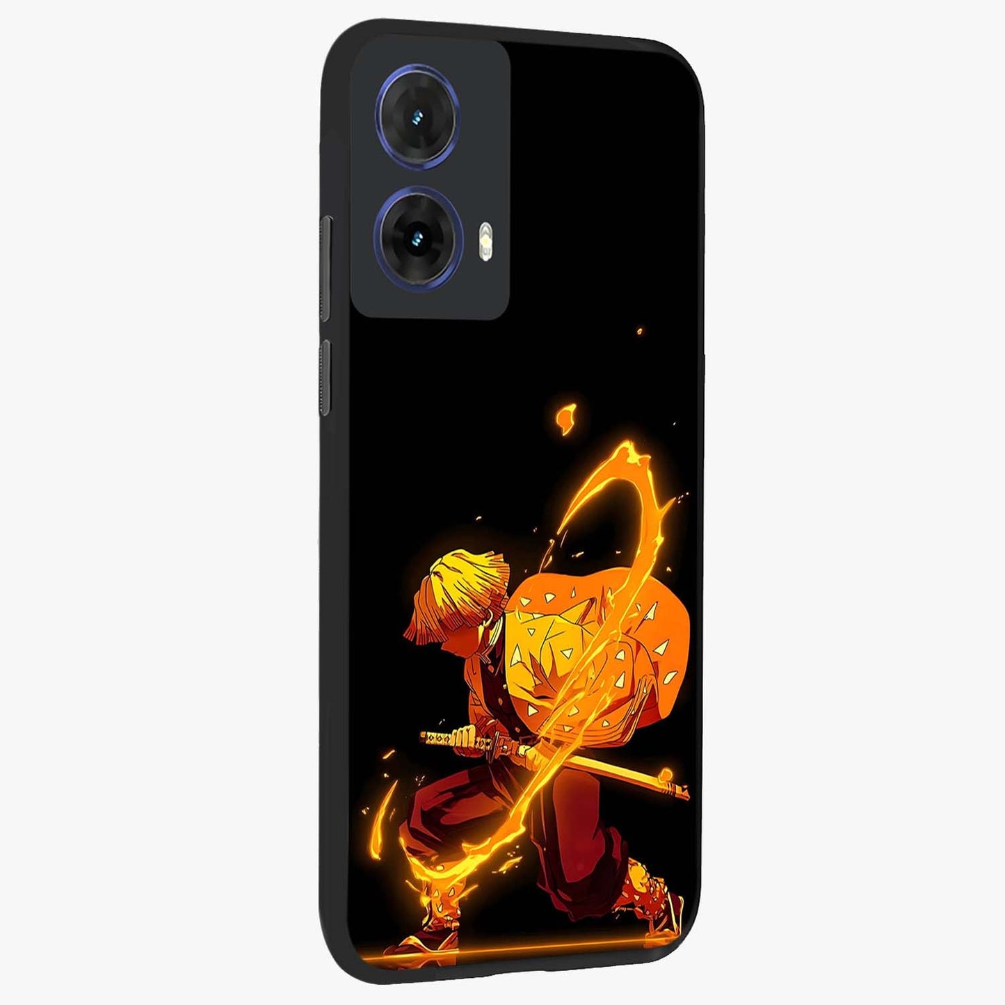 Thunder Flame Execution Glass Case upright view showcasing explosive flame artwork with dynamic action theme.