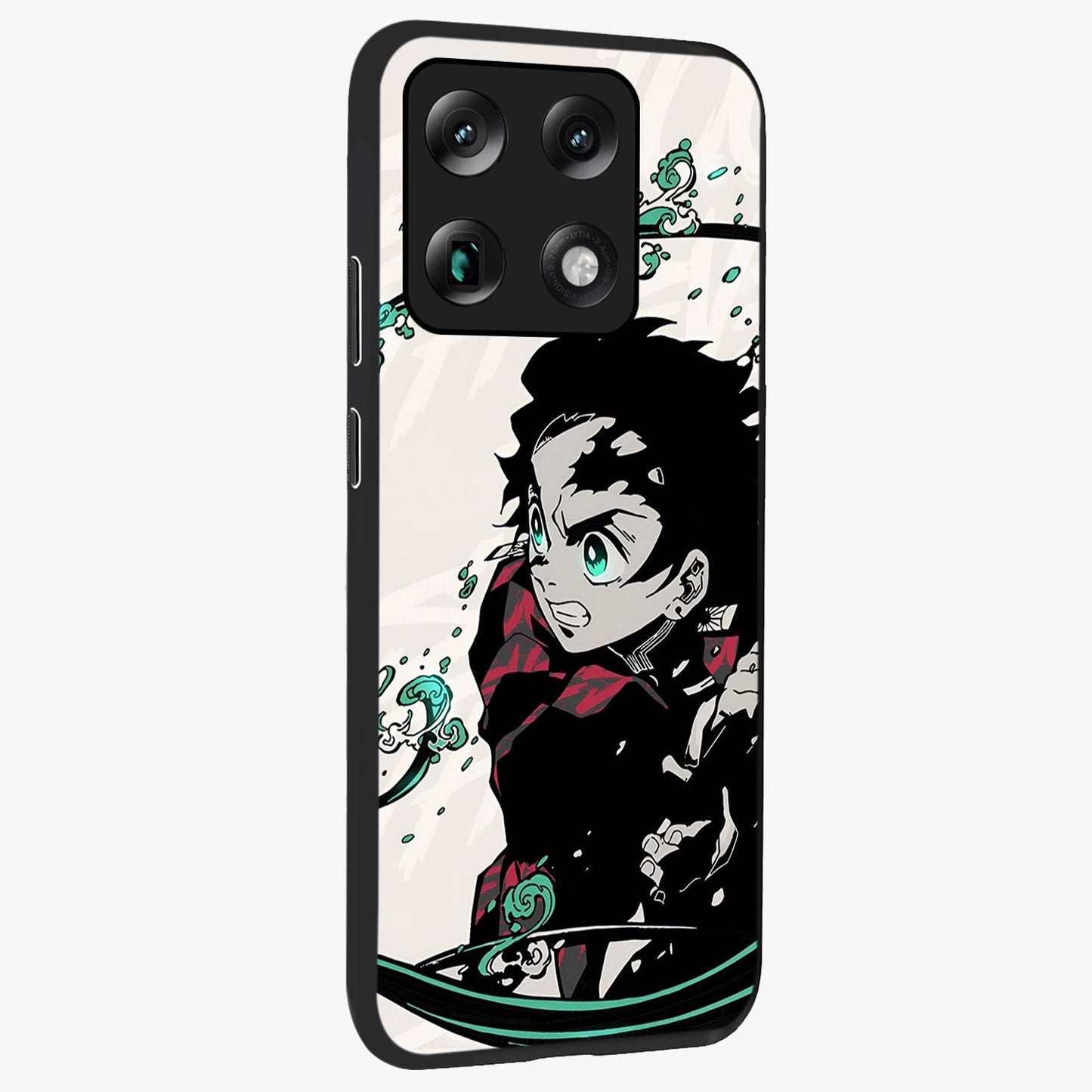 Demon Slayer Glass Case upright view showcasing powerful anime artwork with intense warrior theme.