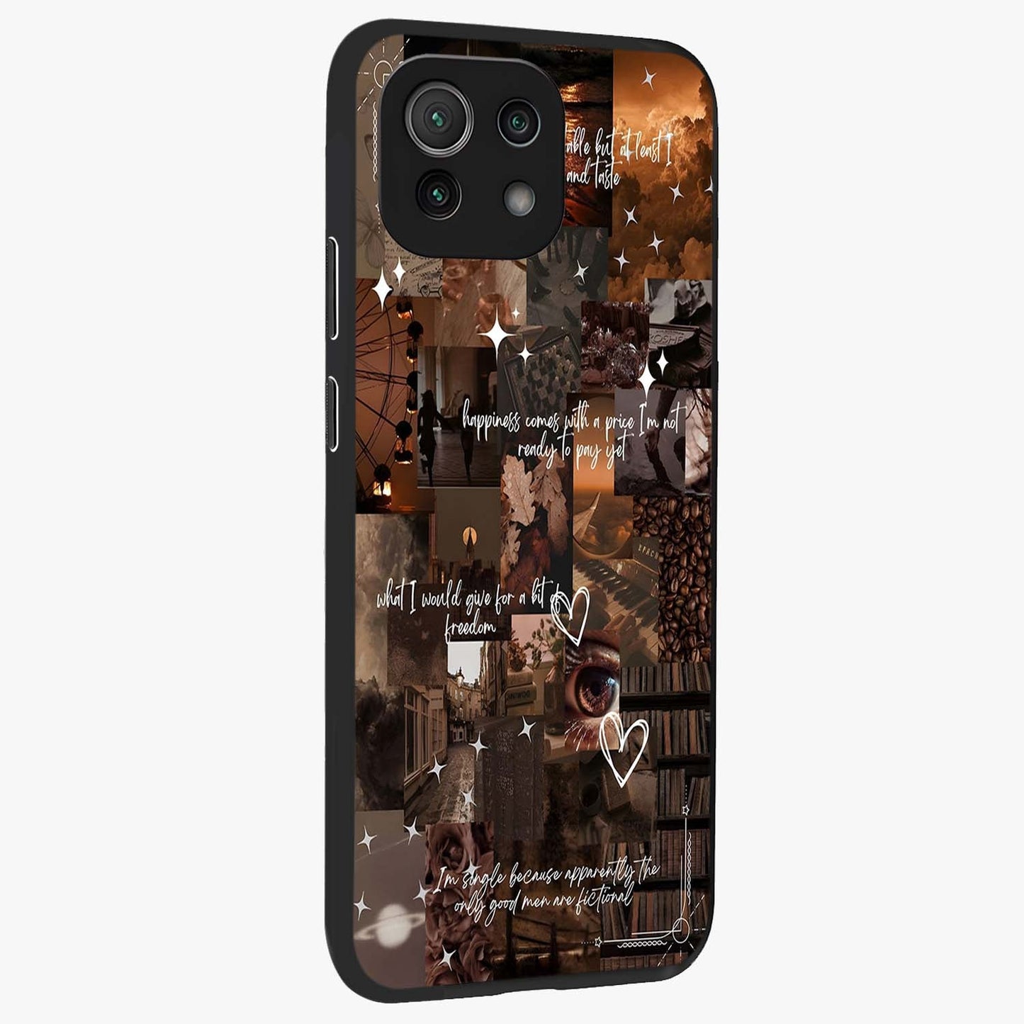Bittersweet Aesthetic Chaos Glass Case upright view showcasing bold artistic chaos design with modern aesthetic style.