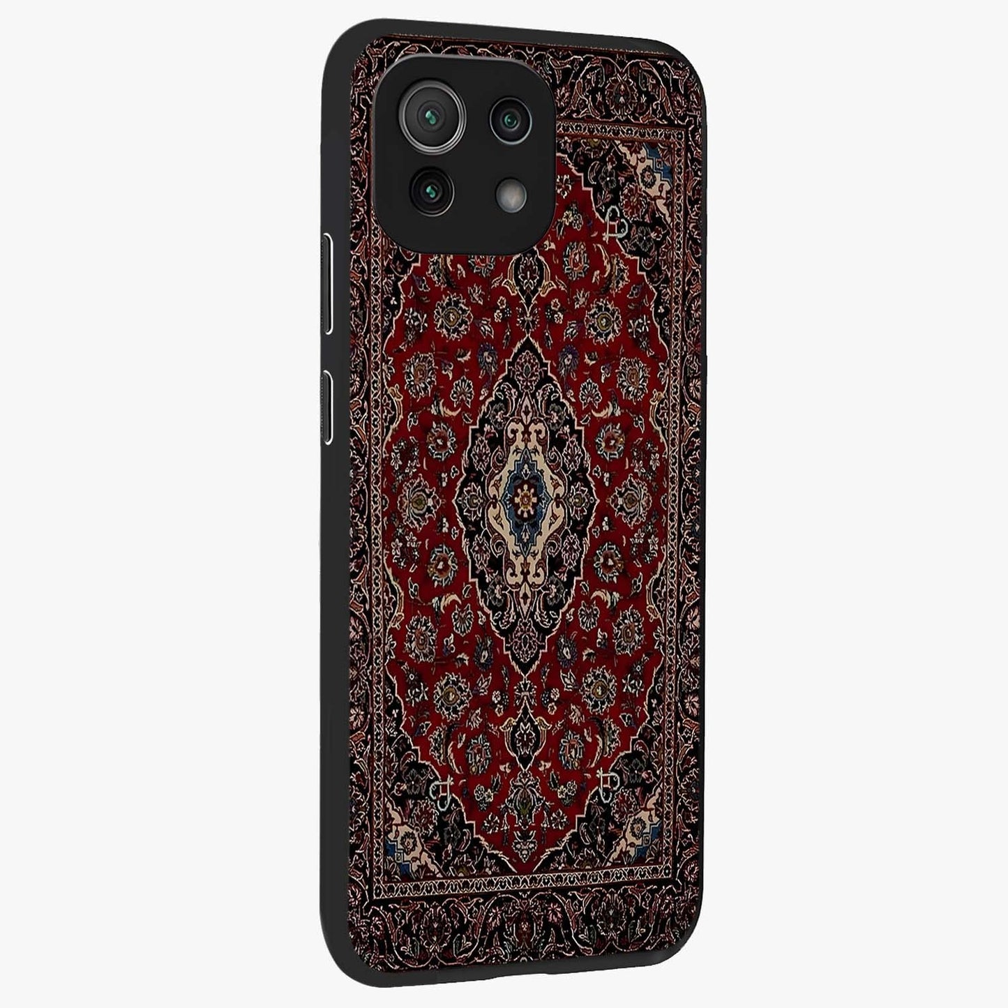 Heritage Carpet Royale Glass Case upright view showcasing detailed ornamental artwork with luxurious traditional theme.