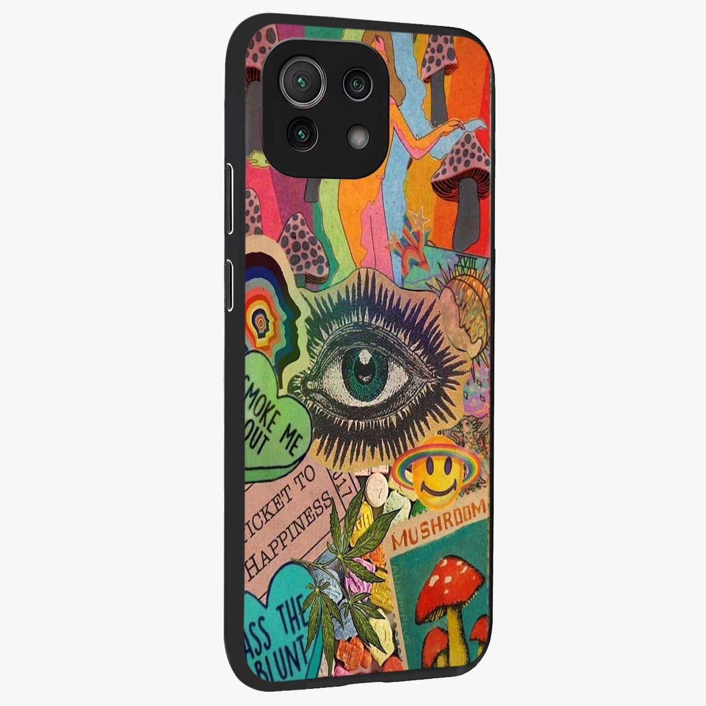 Mystic Eye Wonderland Glass Case upright view showcasing symbolic eye artwork with mysterious fantasy theme.