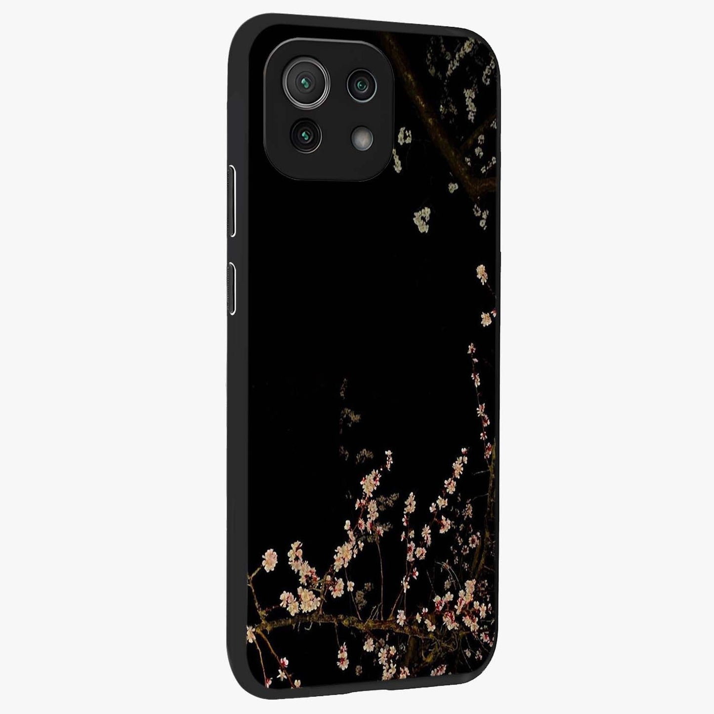 Petal Moon Light With Custom Name Glass Case upright view showcasing elegant floral moon artwork with personalized aesthetic.