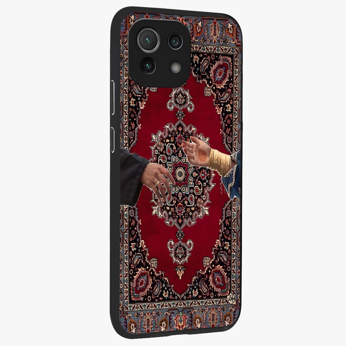 Royal Touch Reach Glass Case upright view showcasing stylish royal inspired artwork with graceful theme.