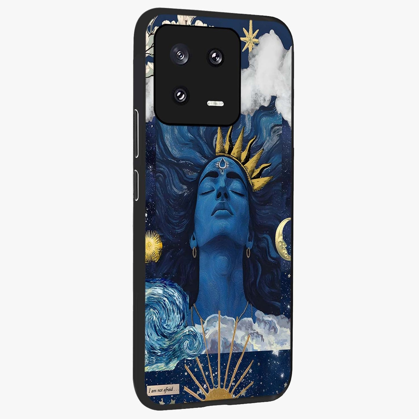 Aesthetic Lord Shiva Glass Case upright view showcasing powerful Lord Shiva artwork with devotional theme.
