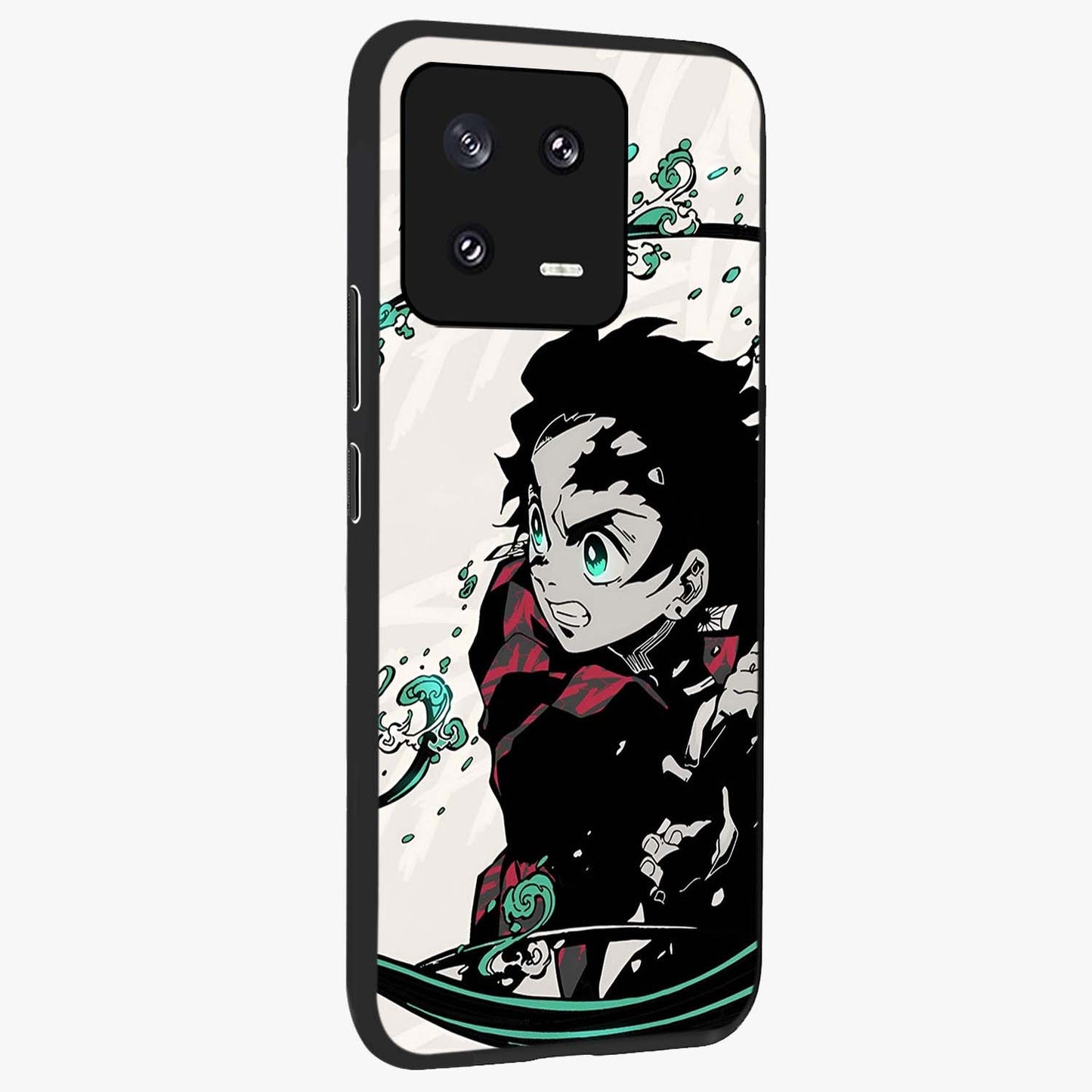 Demon Slayer Glass Case upright view showcasing powerful anime artwork with intense warrior theme.