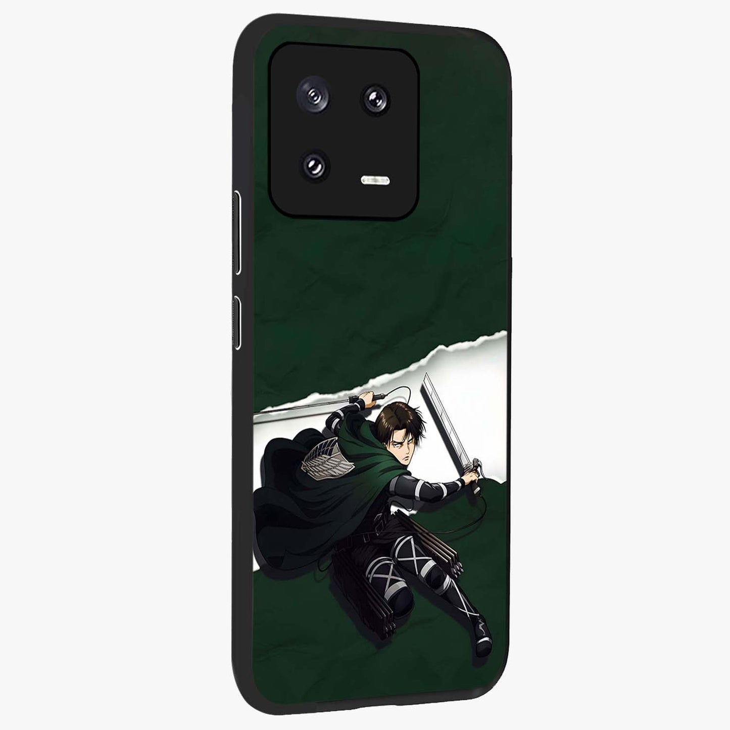 Emerald War Vanguard Glass Case upright view showcasing dramatic warrior artwork with bold fantasy theme.