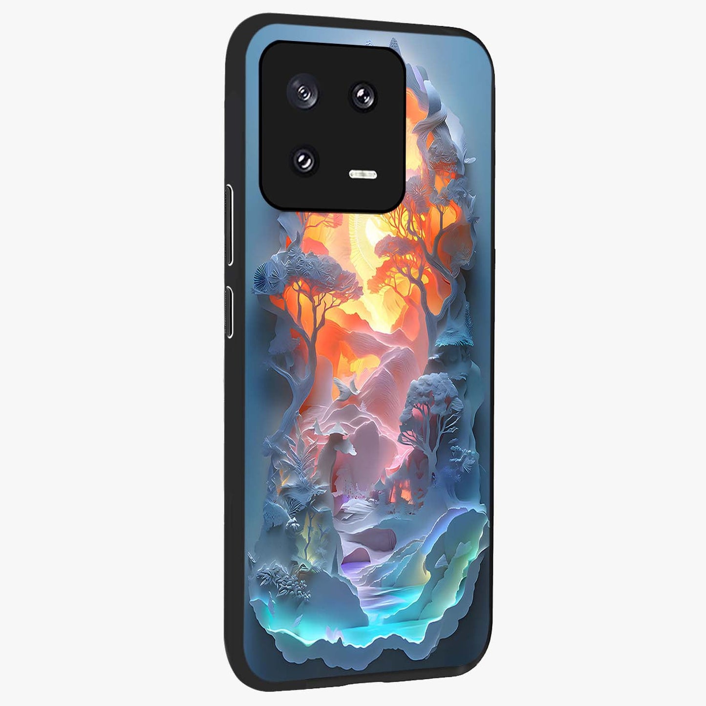 Glow Forest Portal Glass Case upright view showcasing enchanted forest portal artwork with fantasy nature theme.