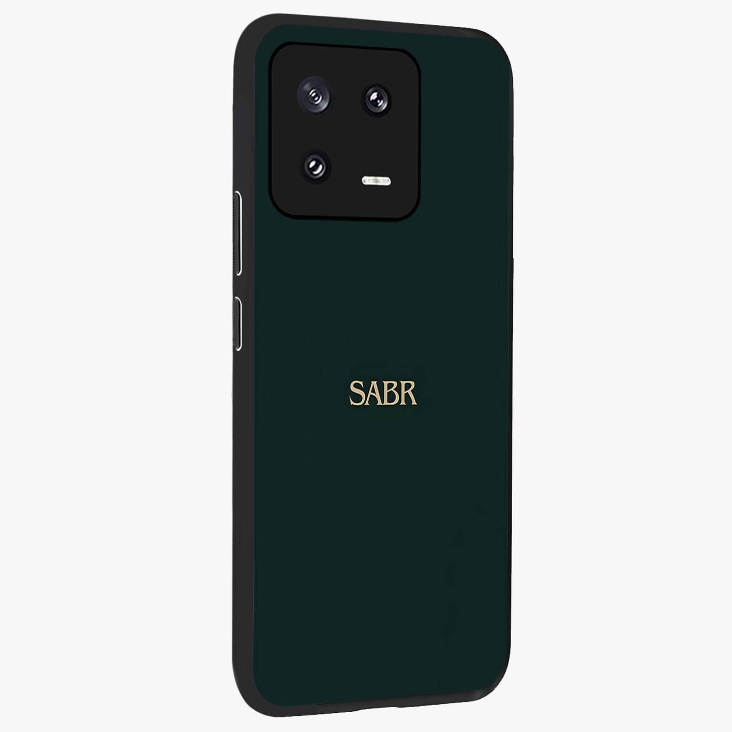 Sabr Minimal Patience Glass Case upright view showcasing calm minimalist artwork with motivational patience theme.