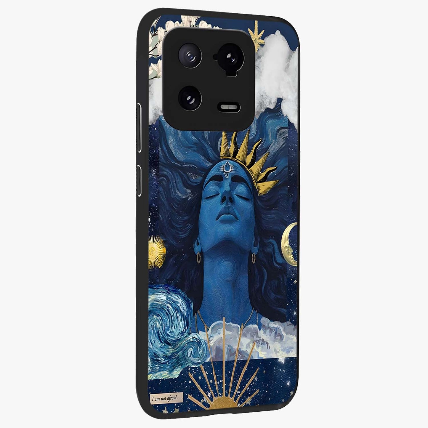 Aesthetic Lord Shiva Glass Case upright view showcasing powerful Lord Shiva artwork with devotional theme.