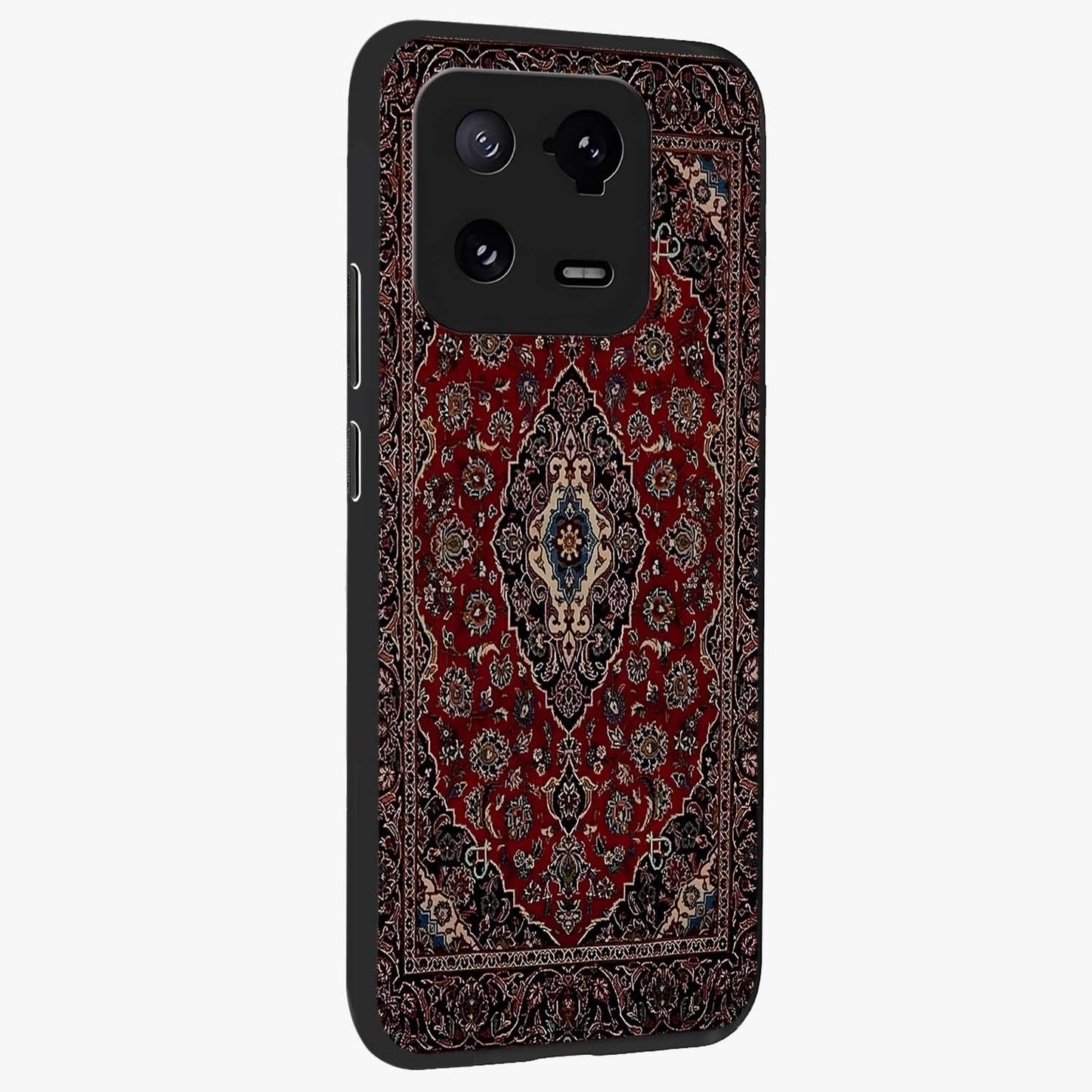 Heritage Carpet Royale Glass Case upright view showcasing detailed ornamental artwork with luxurious traditional theme.