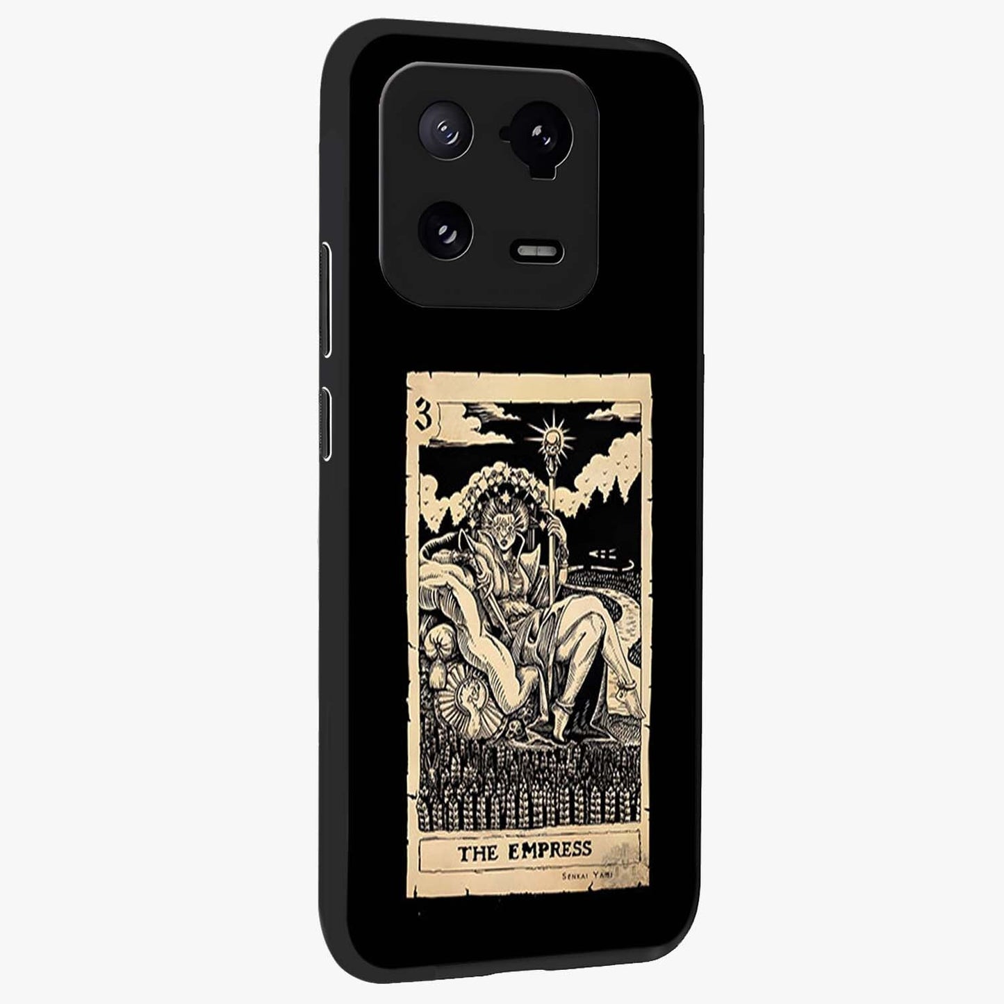 The Empress Glass Case upright view showcasing powerful empress themed artwork with luxurious artistic theme.