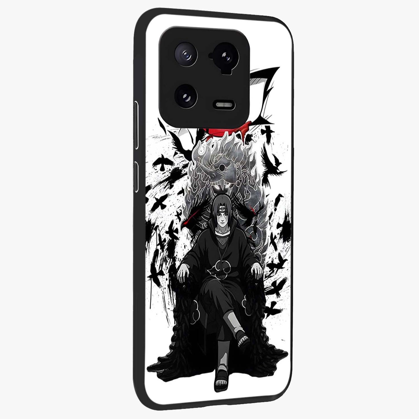 Uchiha Shadow Throne Glass Case upright view showcasing magical underwater galaxy artwork with vibrant cosmic theme.