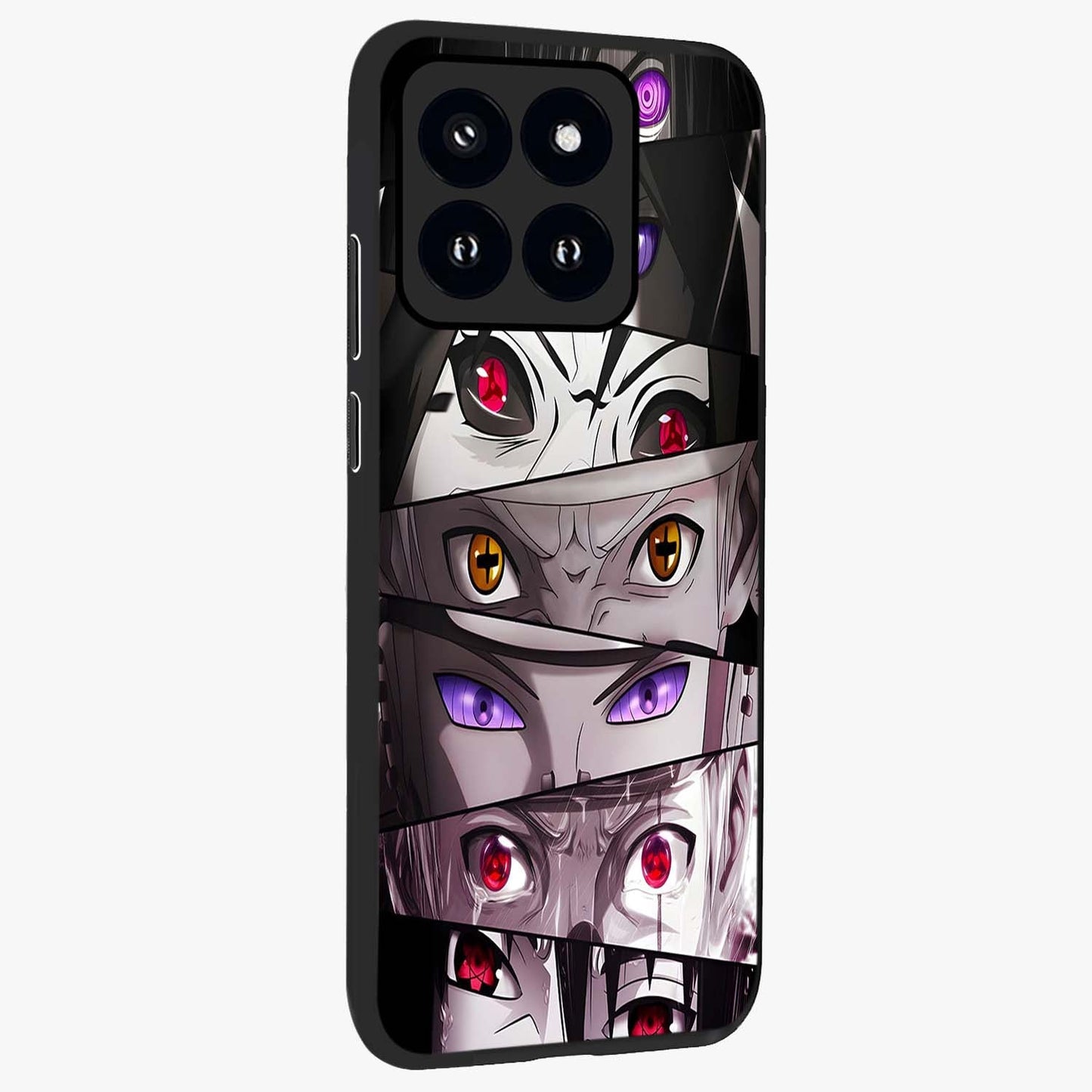 Eyes of Destiny Glass Case upright view showcasing symbolic eye artwork with dramatic artistic theme.